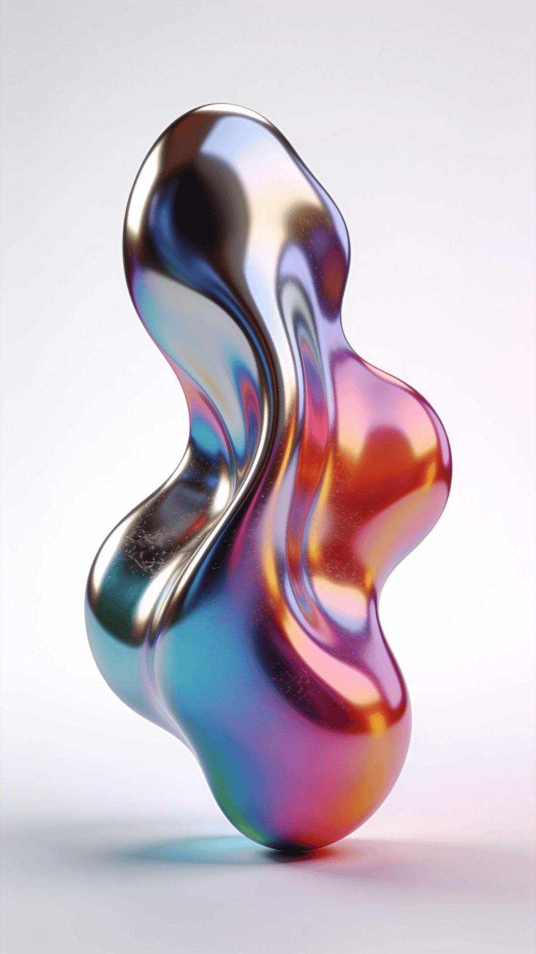 Metallic, Iridescent Fluid Blob