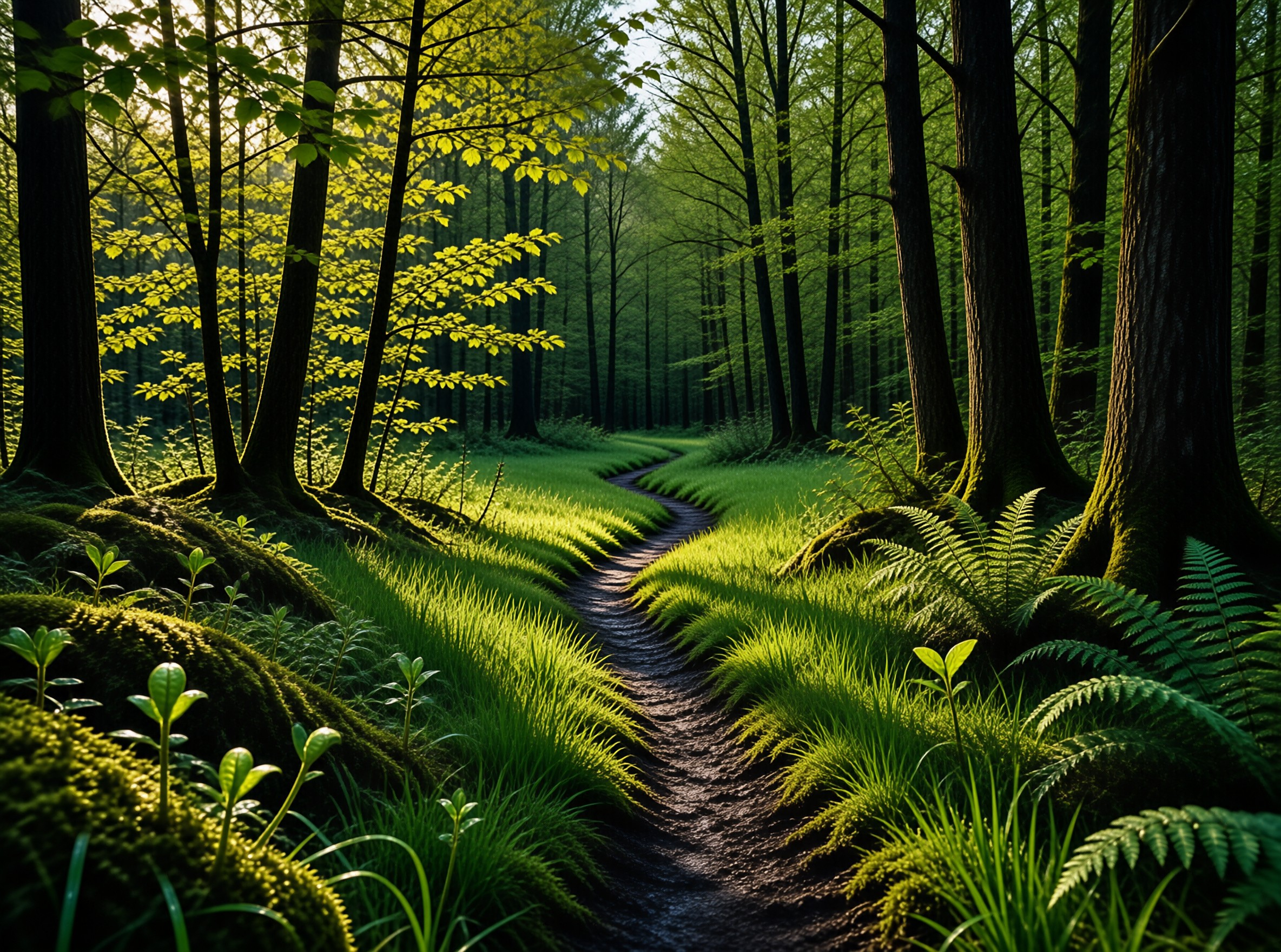 Sunlit Forest Path