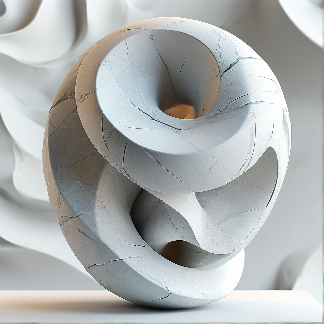 Cracked Ceramic Torus — Minimalist Study