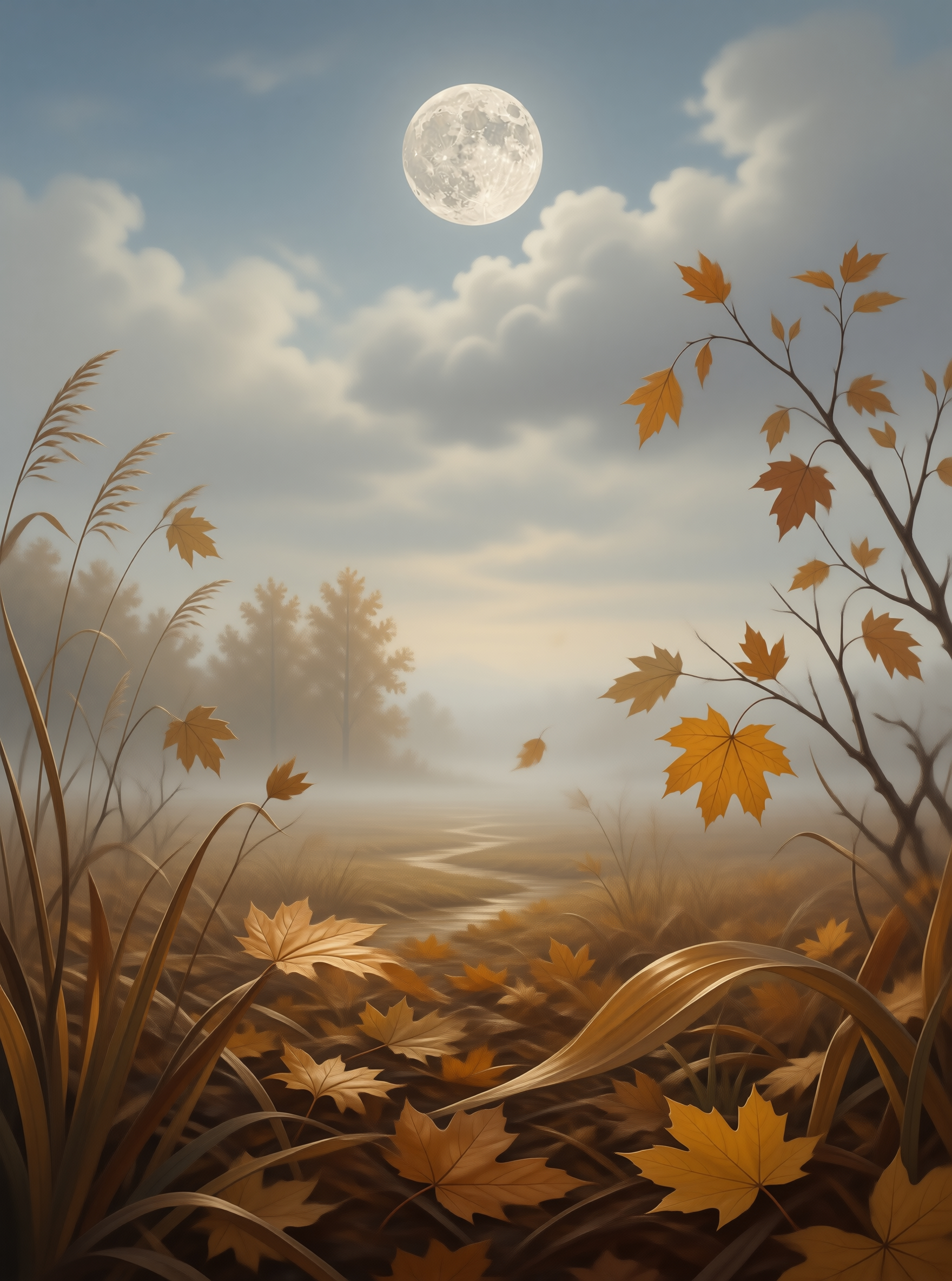 Autumn Moonlight Landscape