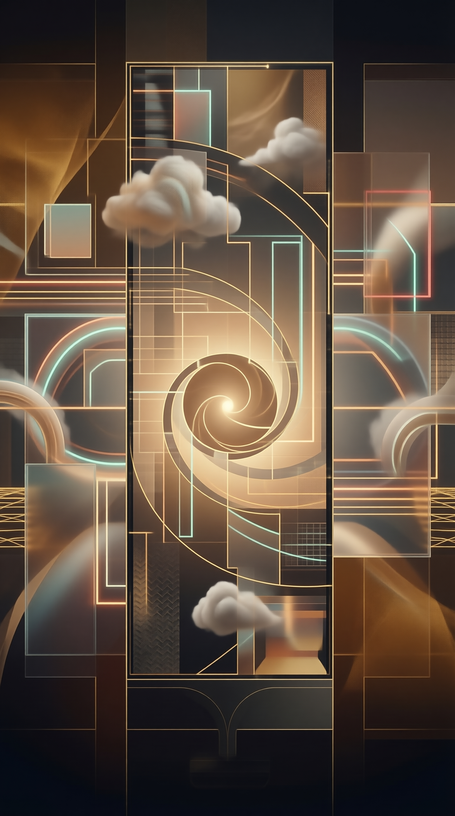 Art Deco Abstract Clouds