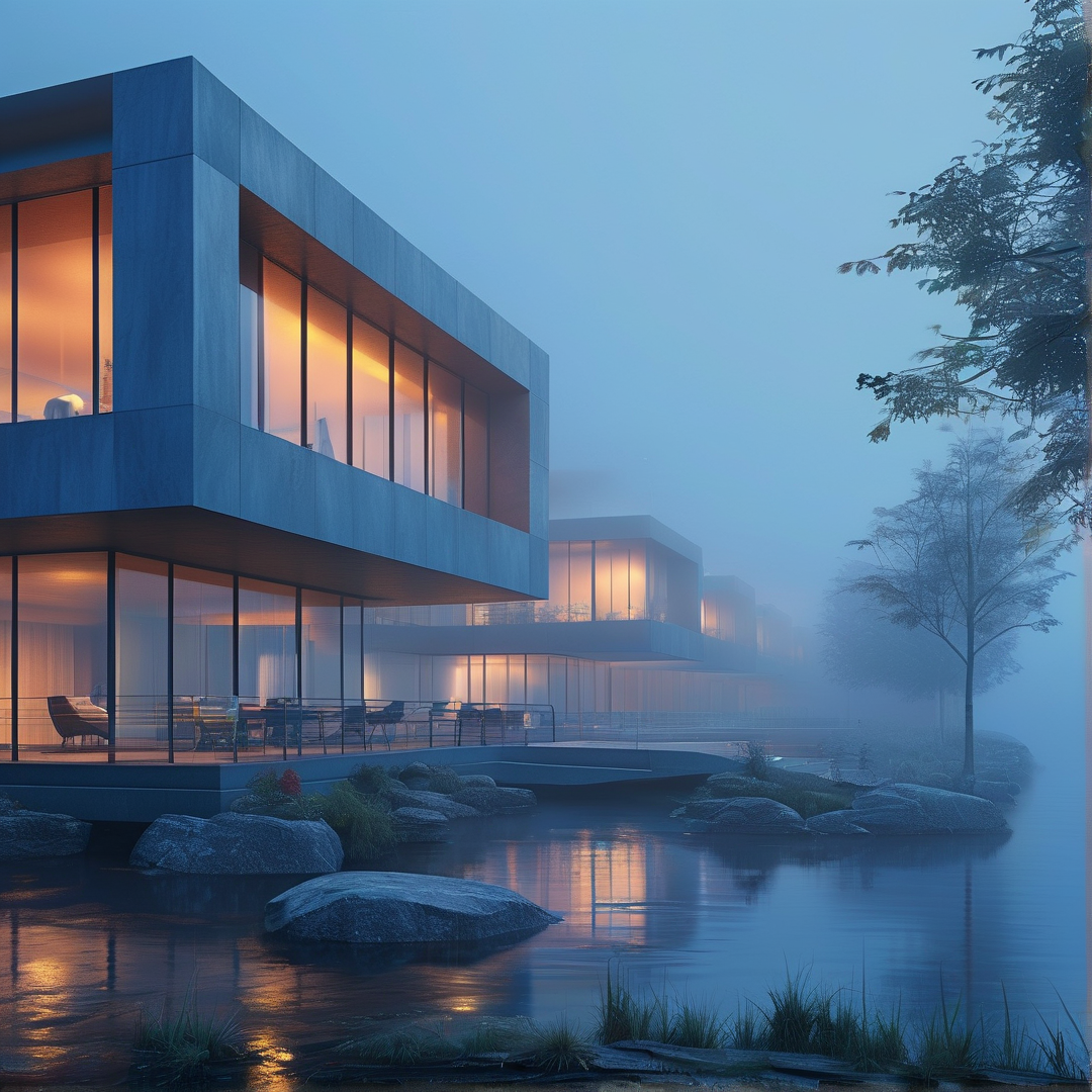 Misty Lakeside Modern Homes