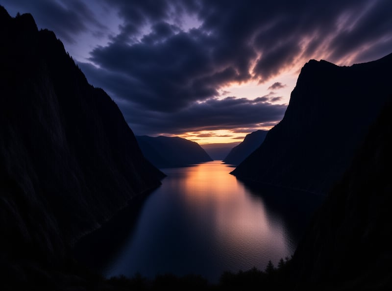 Fjord at Sunset