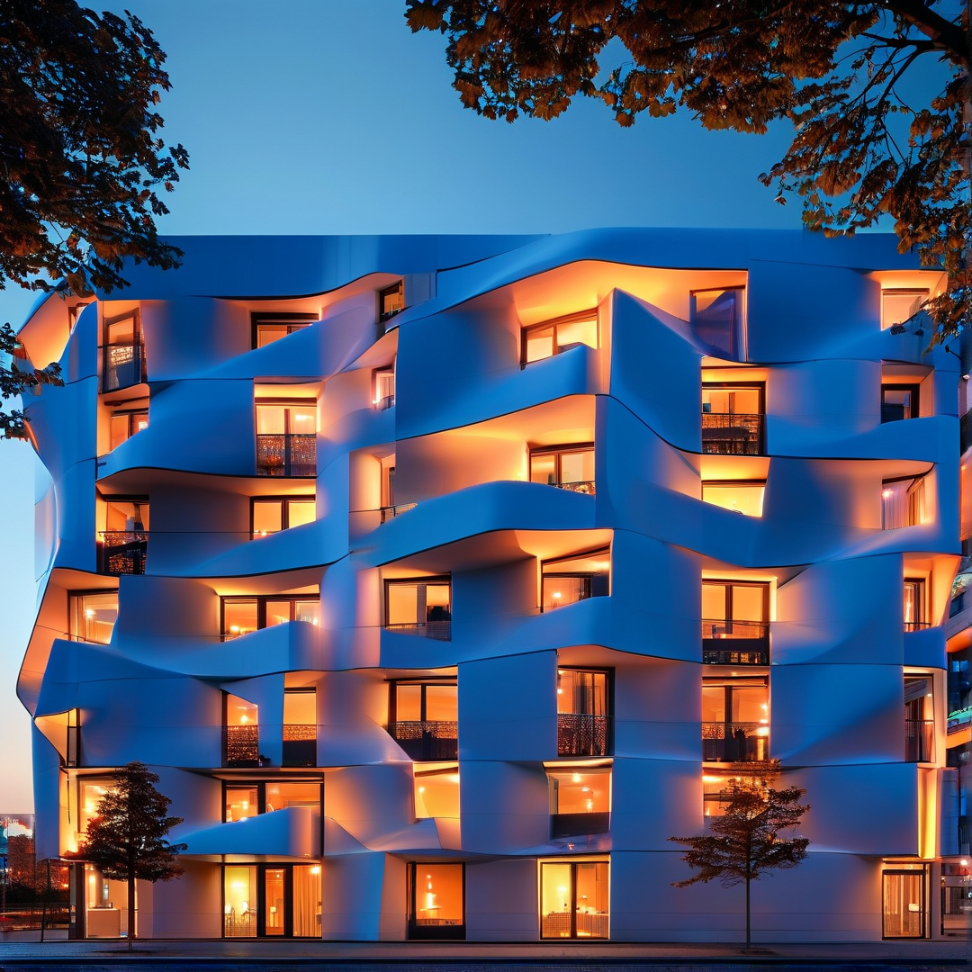 Wavy Architecture at Dusk