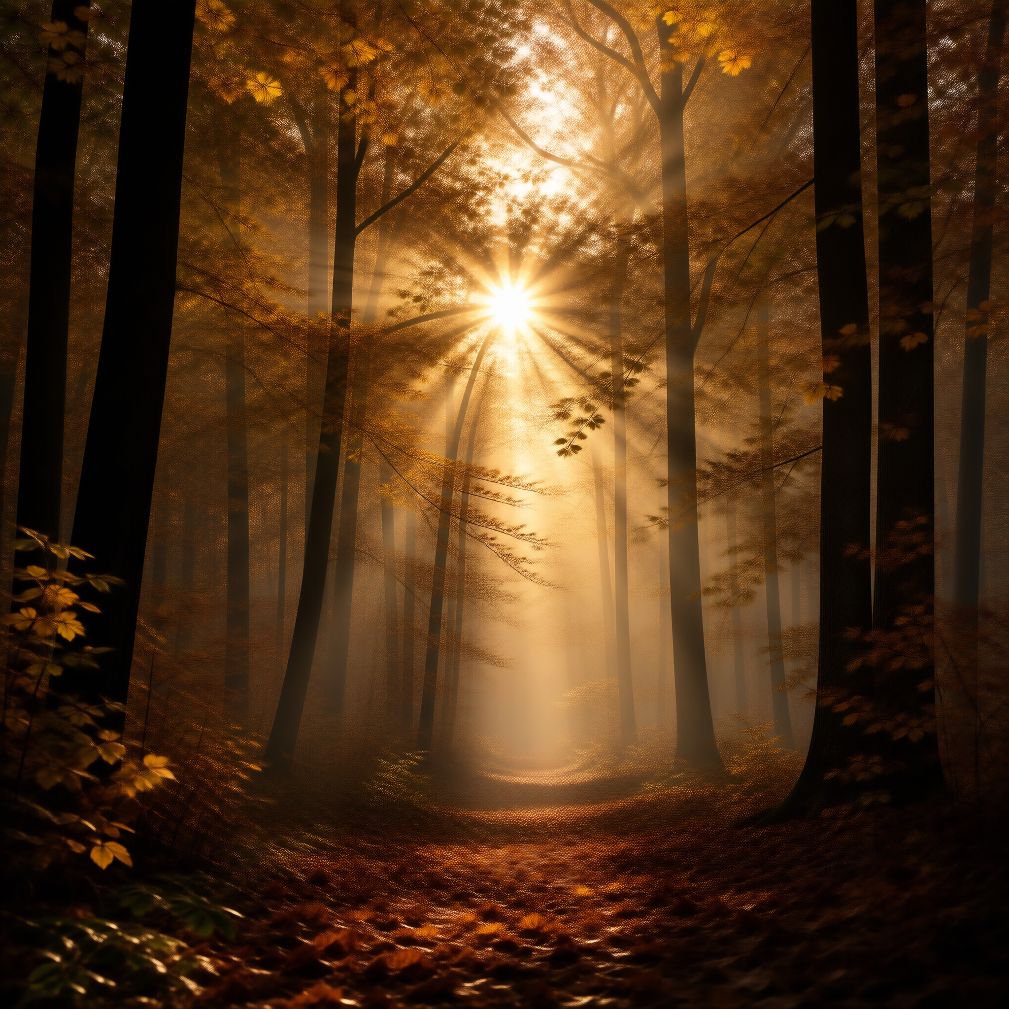 Autumn Forest Sunlight