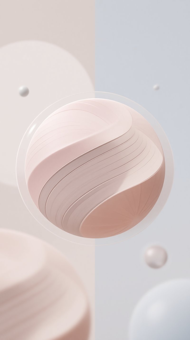 Abstract Pink Sphere in Glass Bubble