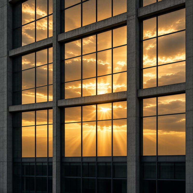 Sunset Reflection on Building Windows