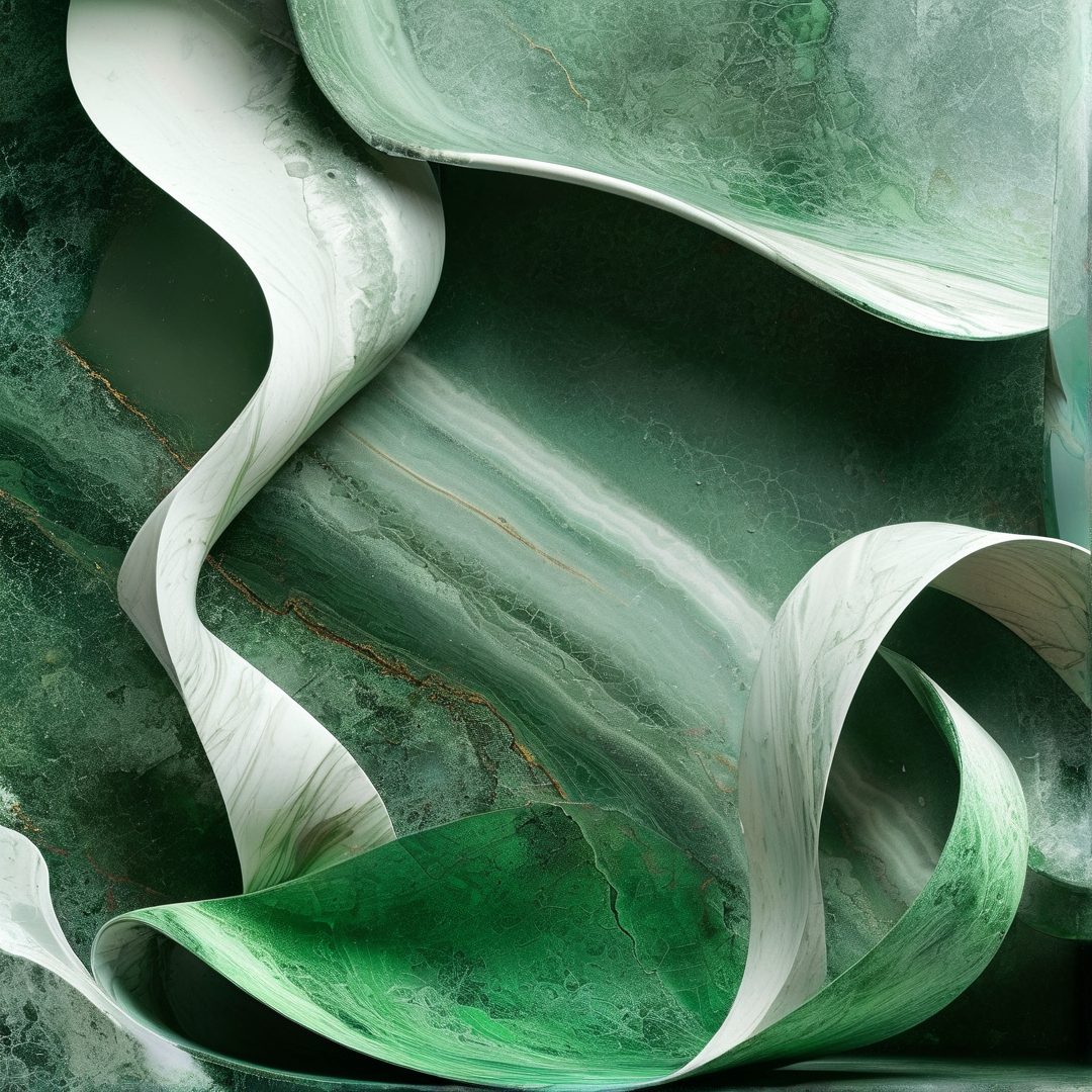 Abstract Green Marble Flow