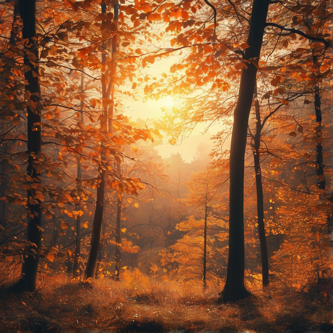 Sunlit Autumn Woods