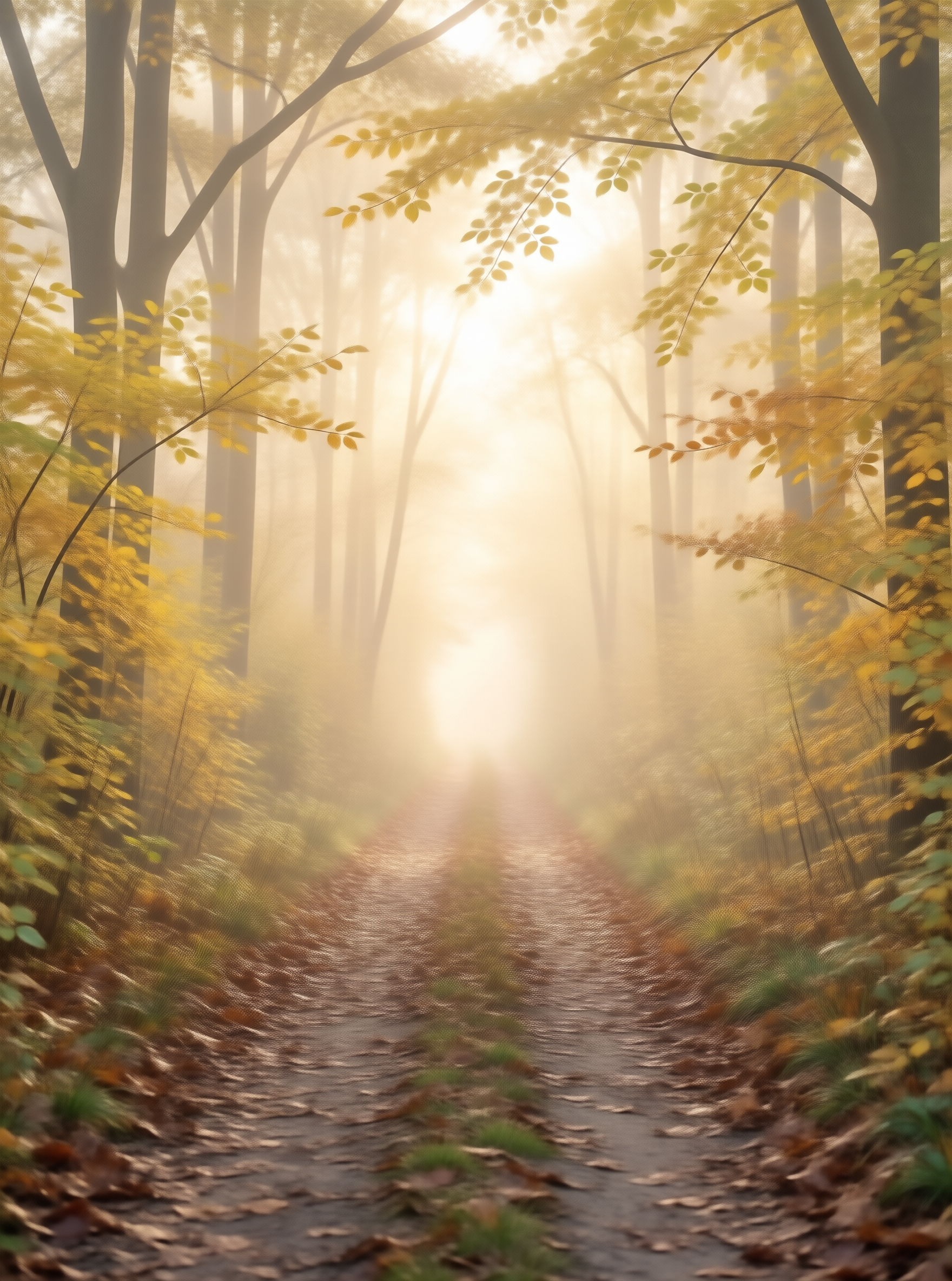 Misty Golden Forest Path
