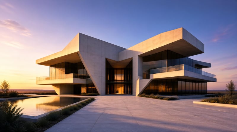Modern Concrete Villa with Geometric Design