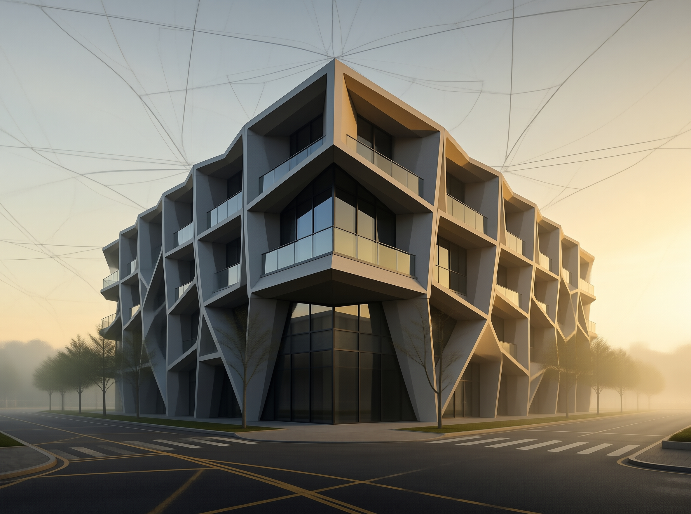 Modern Geometric Building