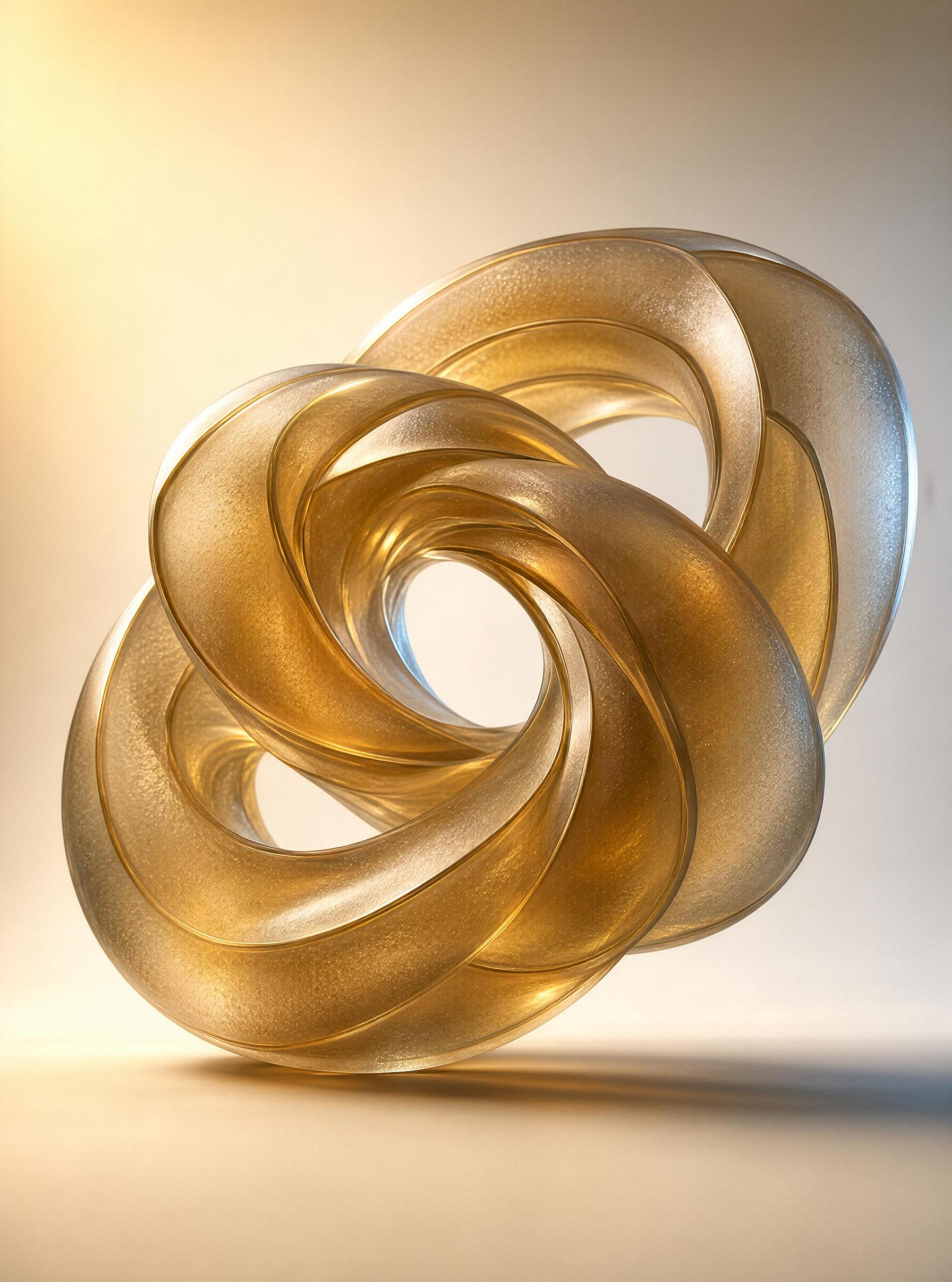 Golden Intertwined Sculpture