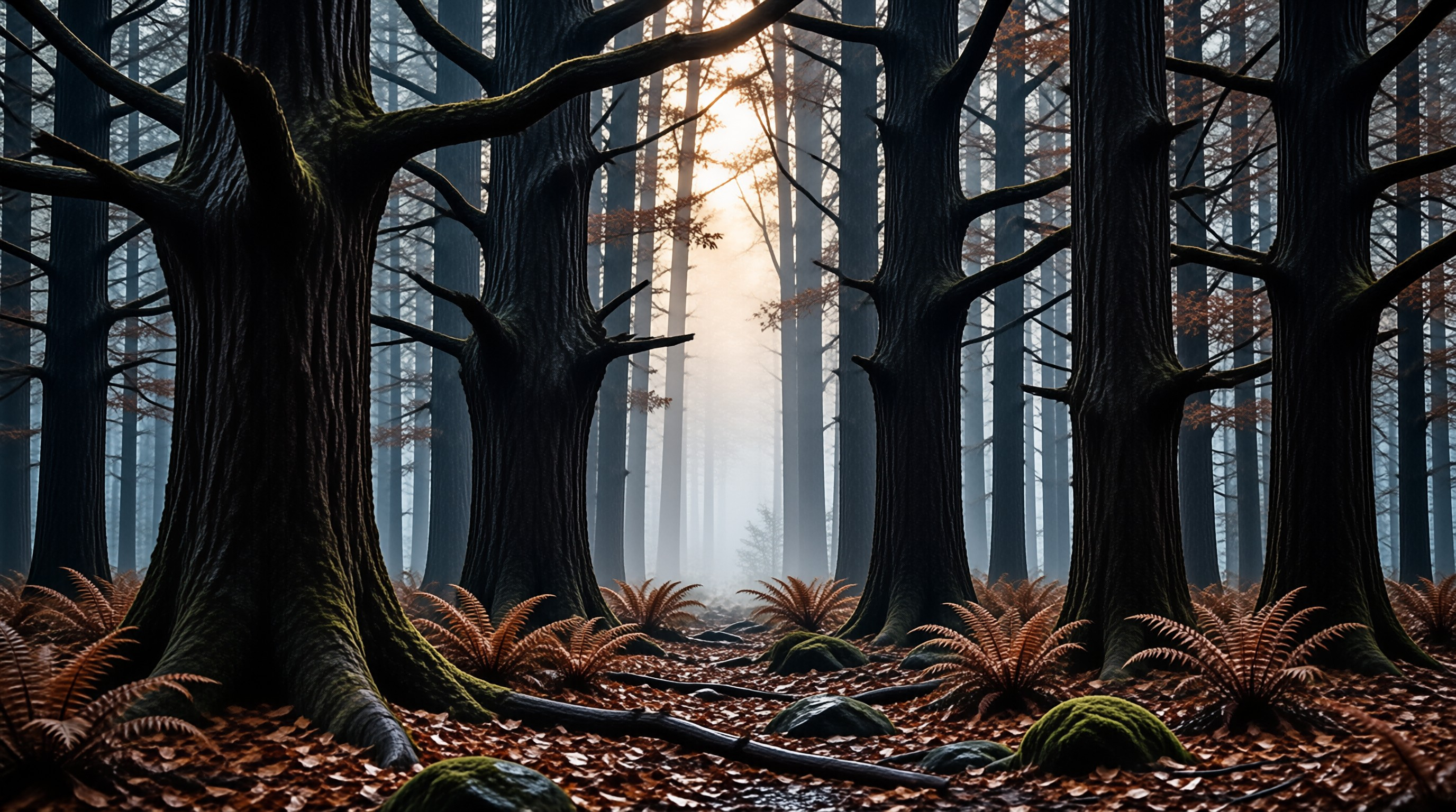 Misty Forest Sunrise