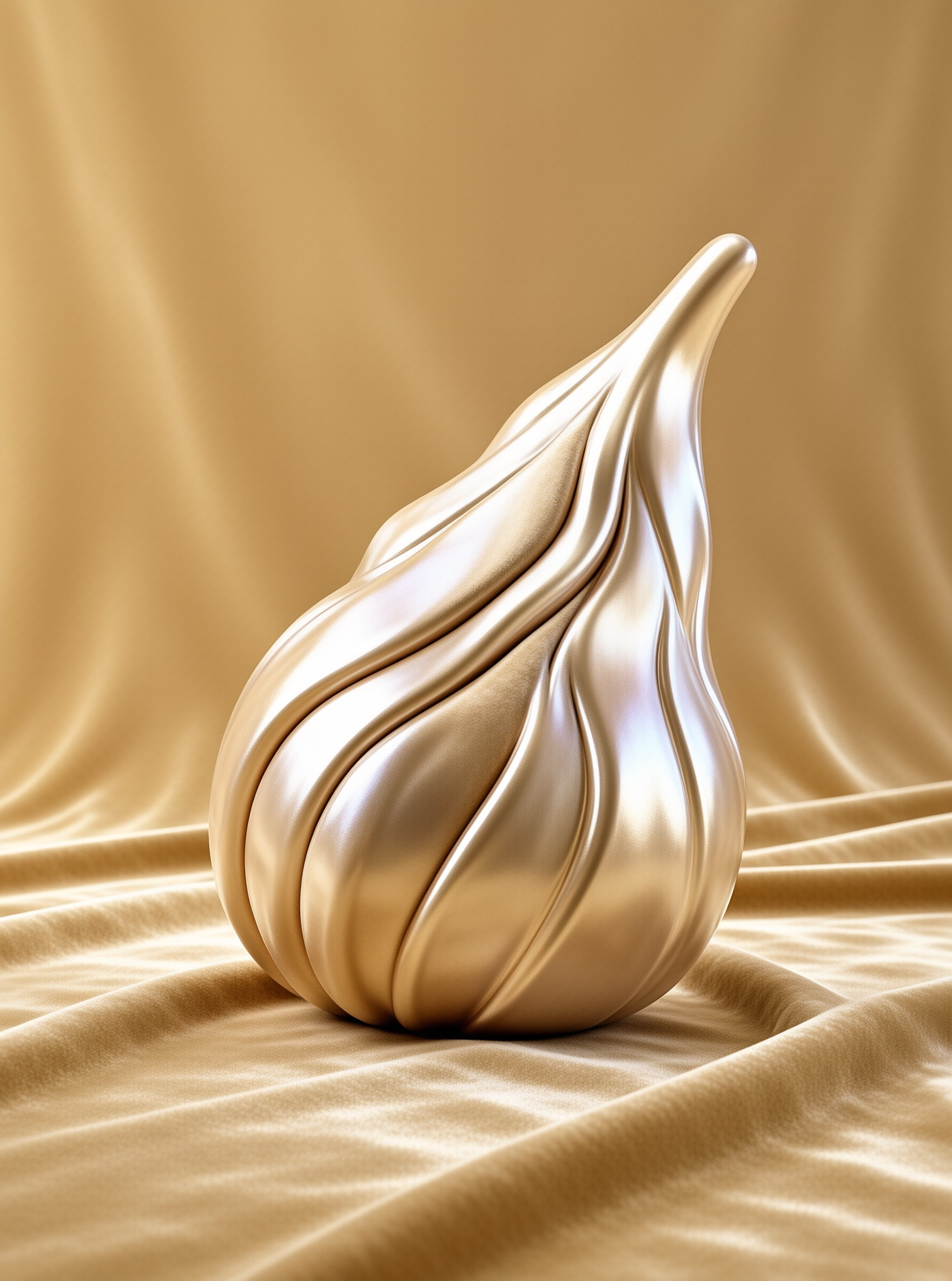 Golden Abstract Sculpture
