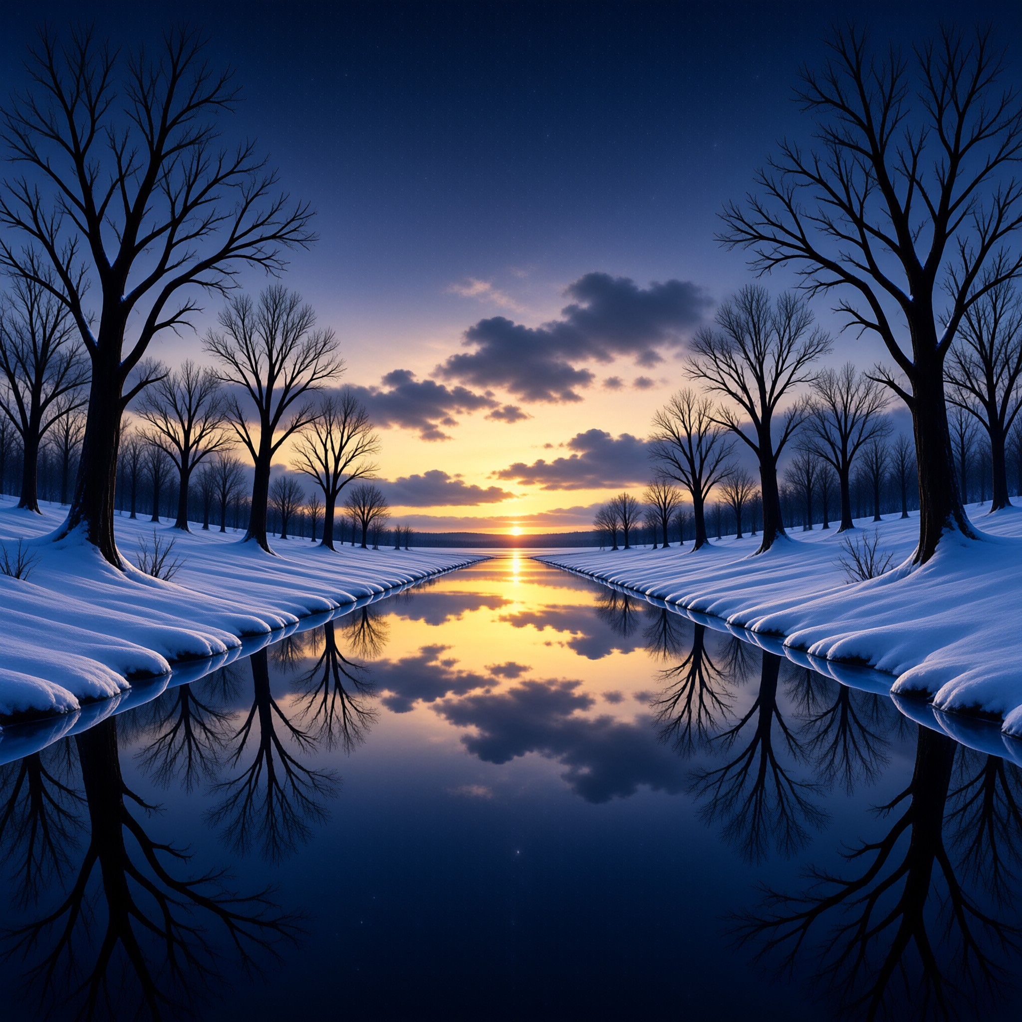 Snowy River Sunset Reflection