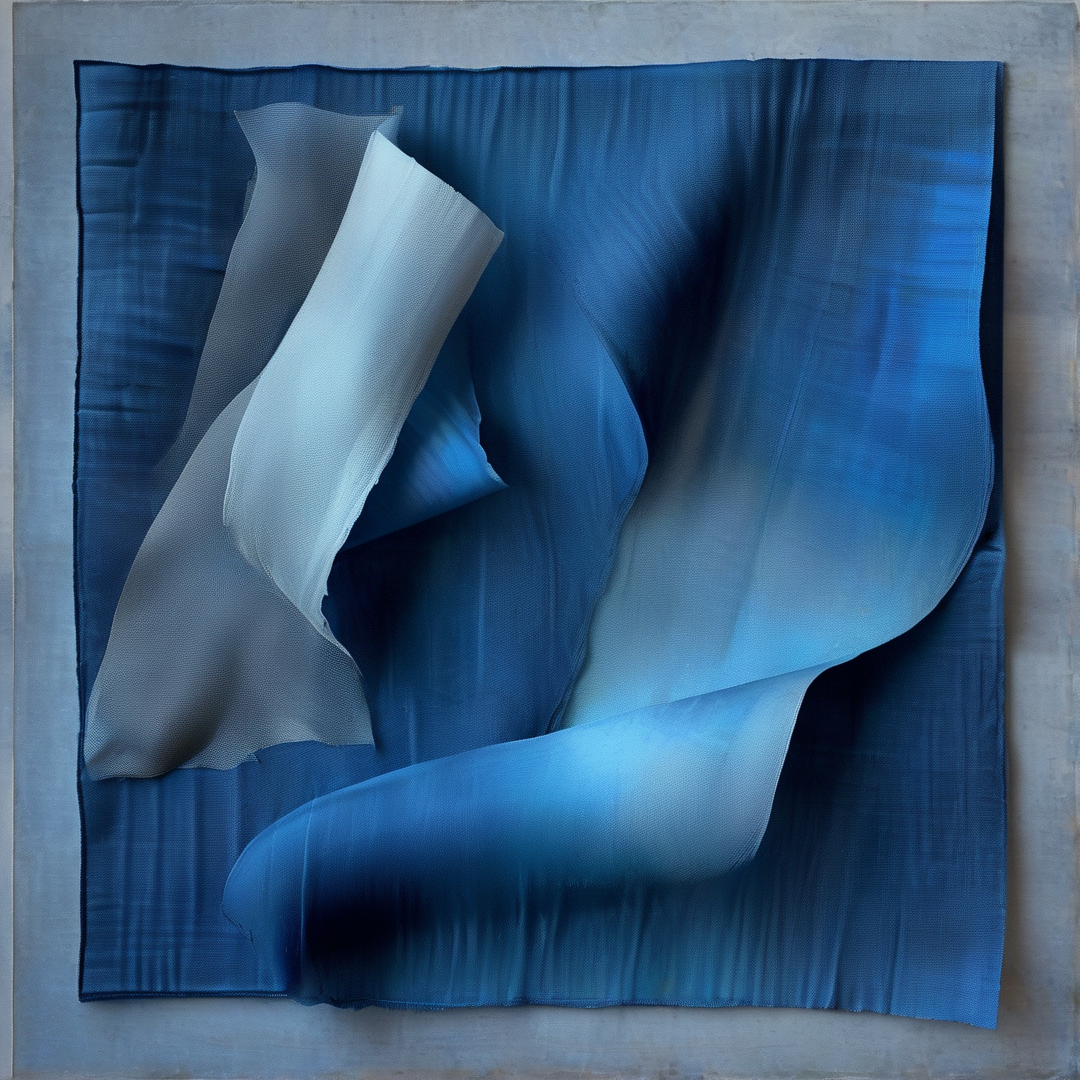 Abstract Blue Silk Fabric