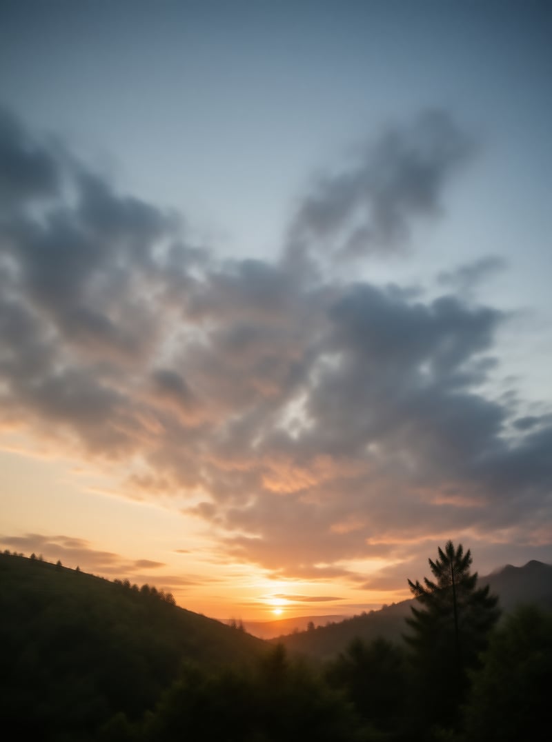 Sunset Over Mountains