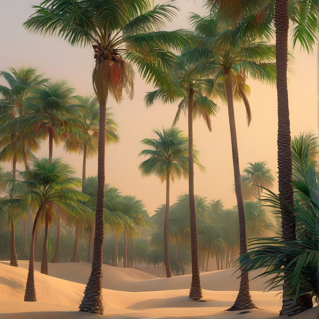 Palm Trees in Desert Sand
