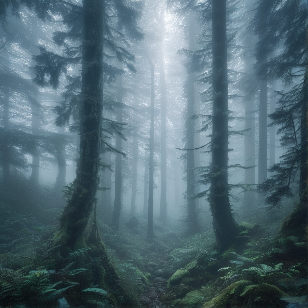 Misty Old Growth Forest