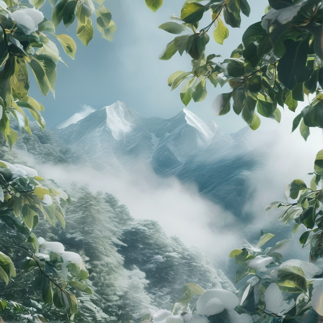 Framed Alpine Peaks Landscape