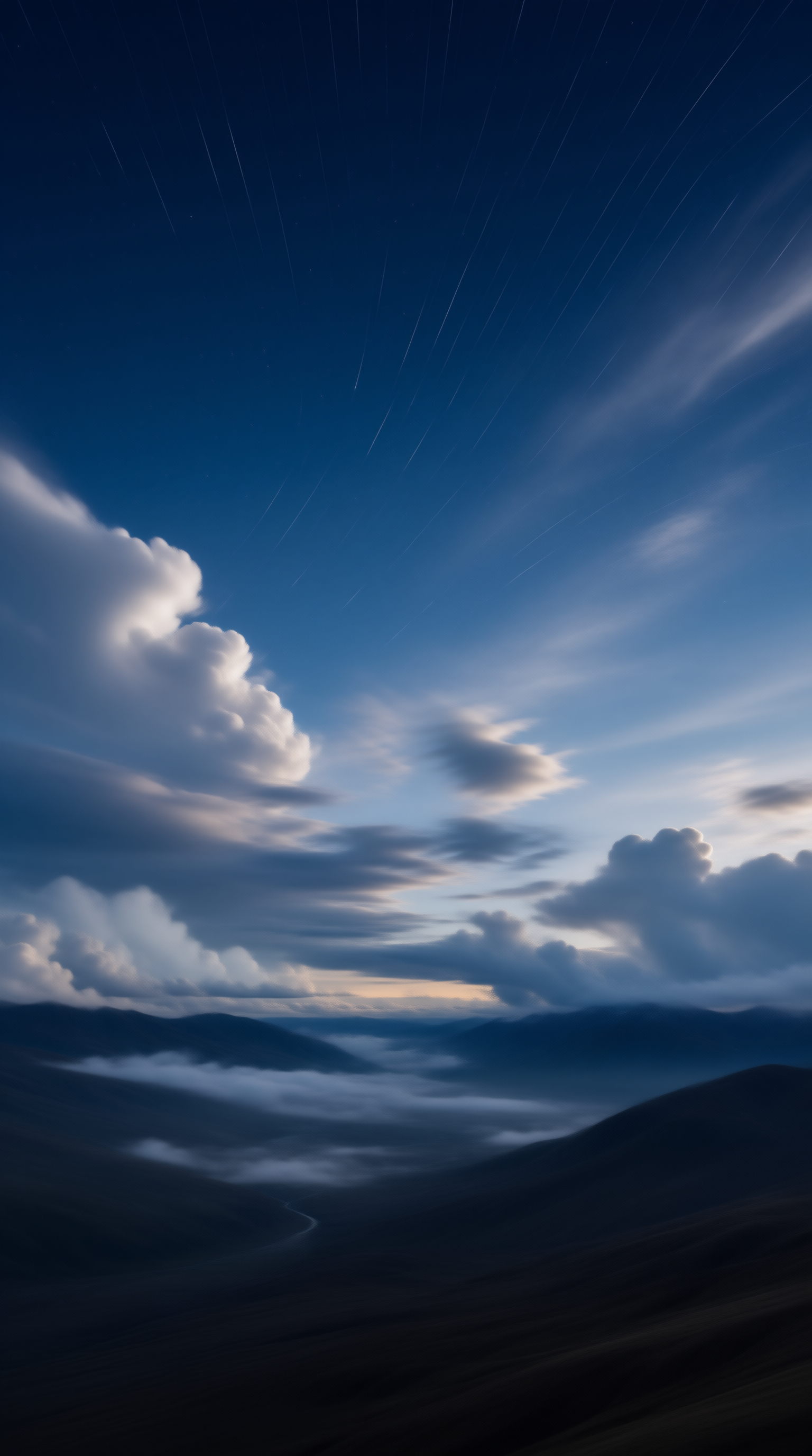 Star Trails Over Mountains