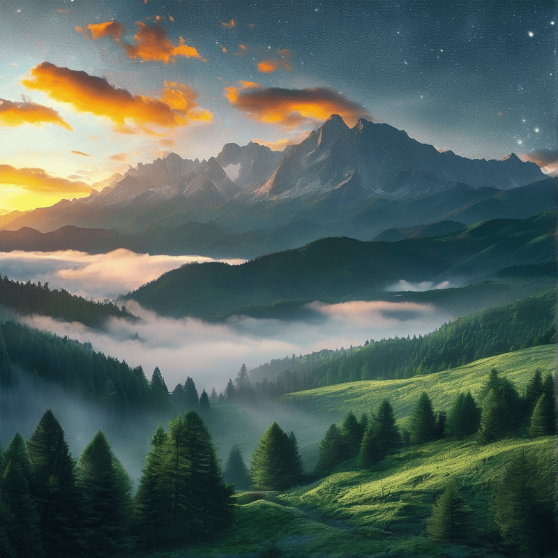 Mountain Sunrise Landscape