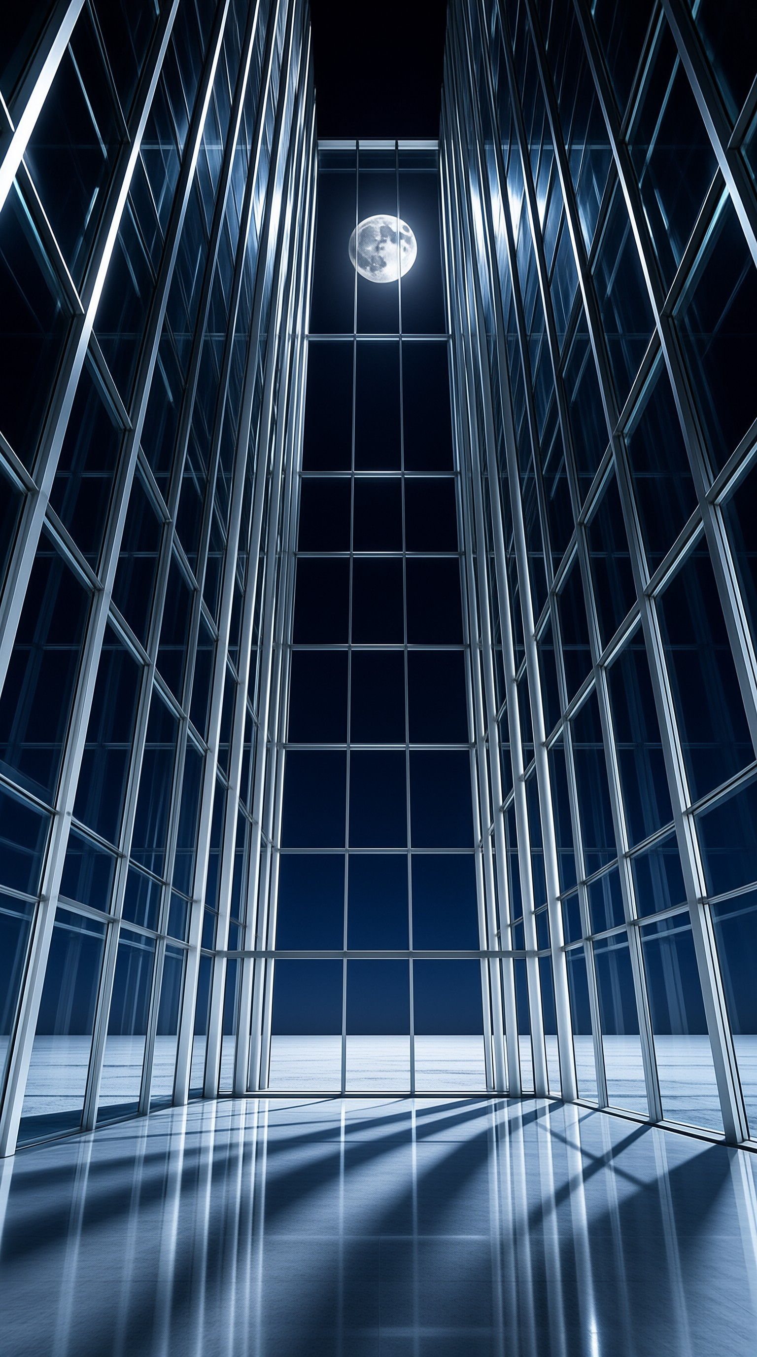 Moonlit Glass Architecture