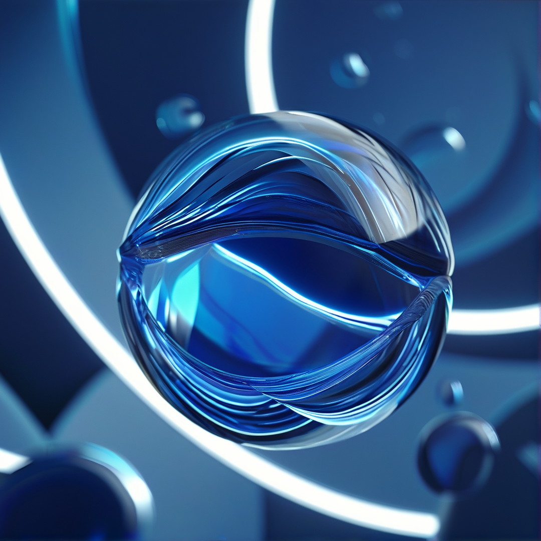 Abstract Blue Liquid Sphere