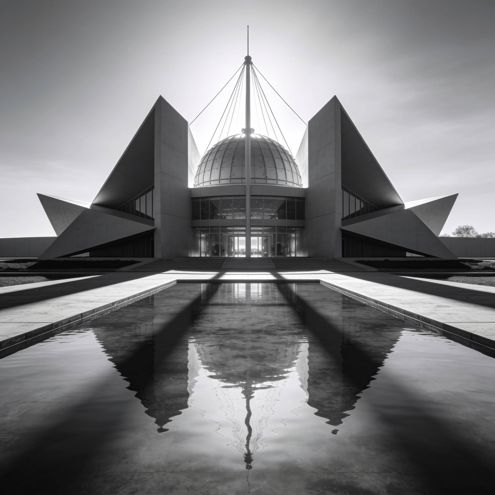 Observatory with Tensile Structure — Reflecting Pool