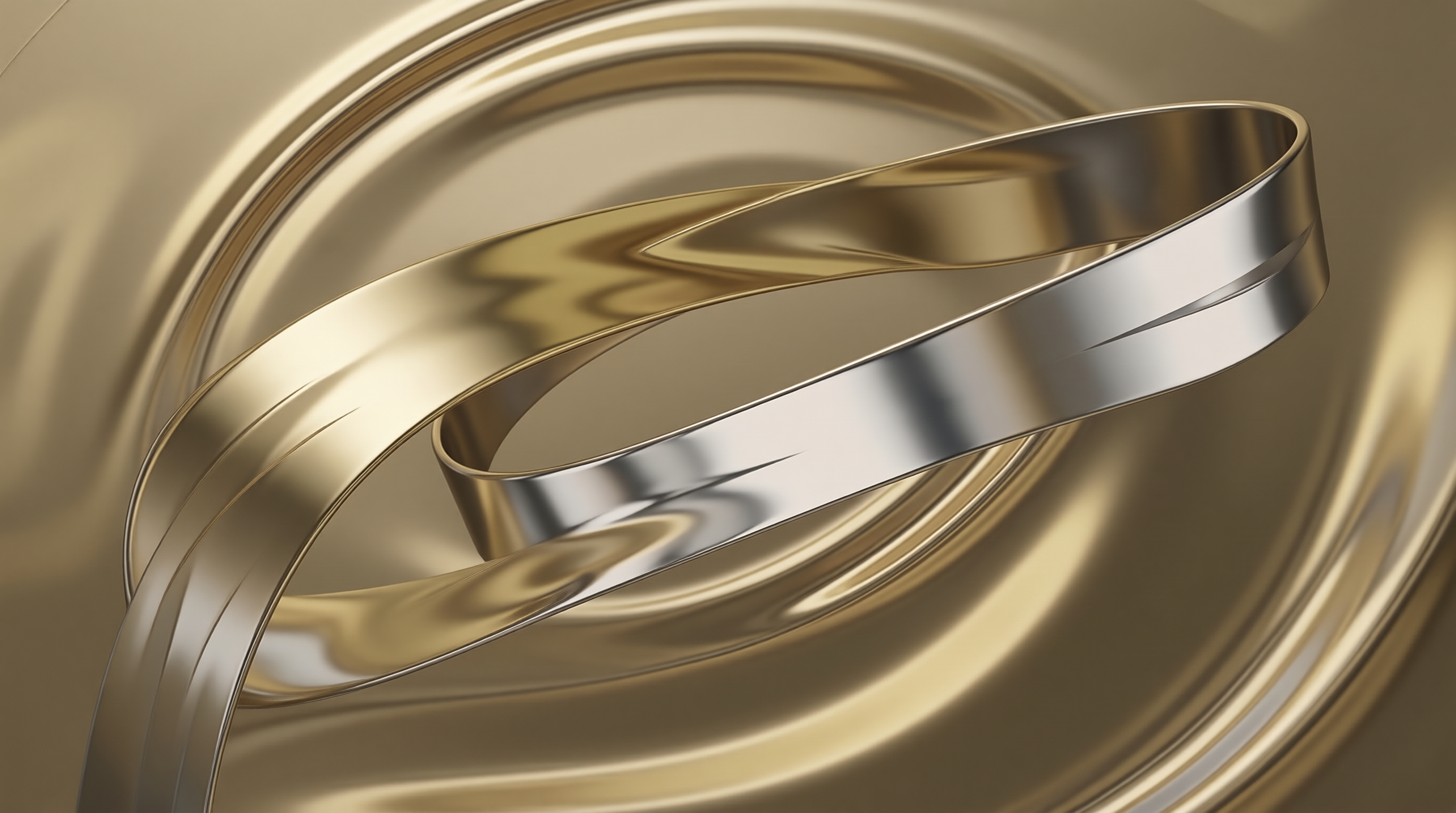 Abstract Gold Metal Ribbon