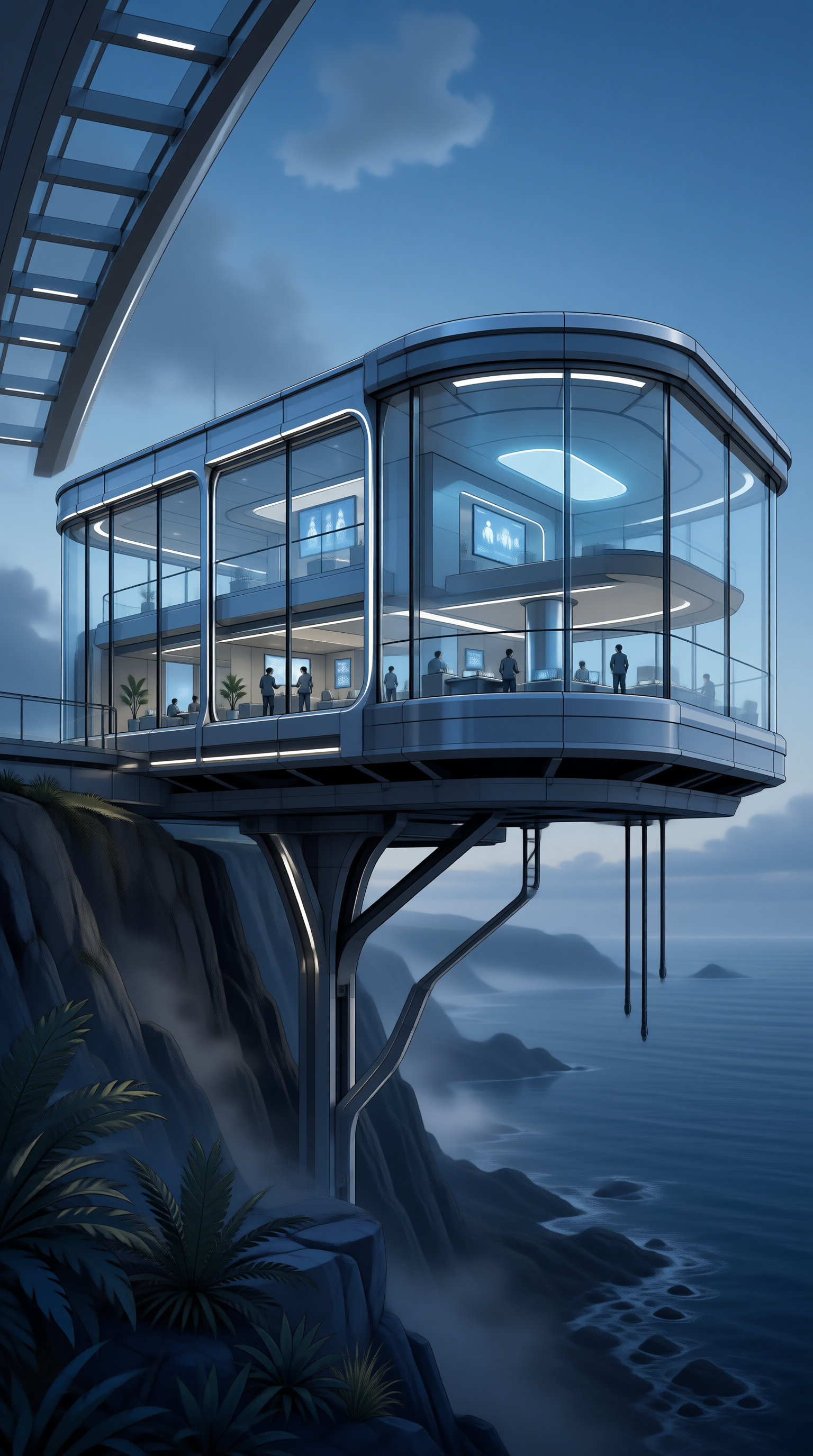 Futuristic Cliffside Pavilion