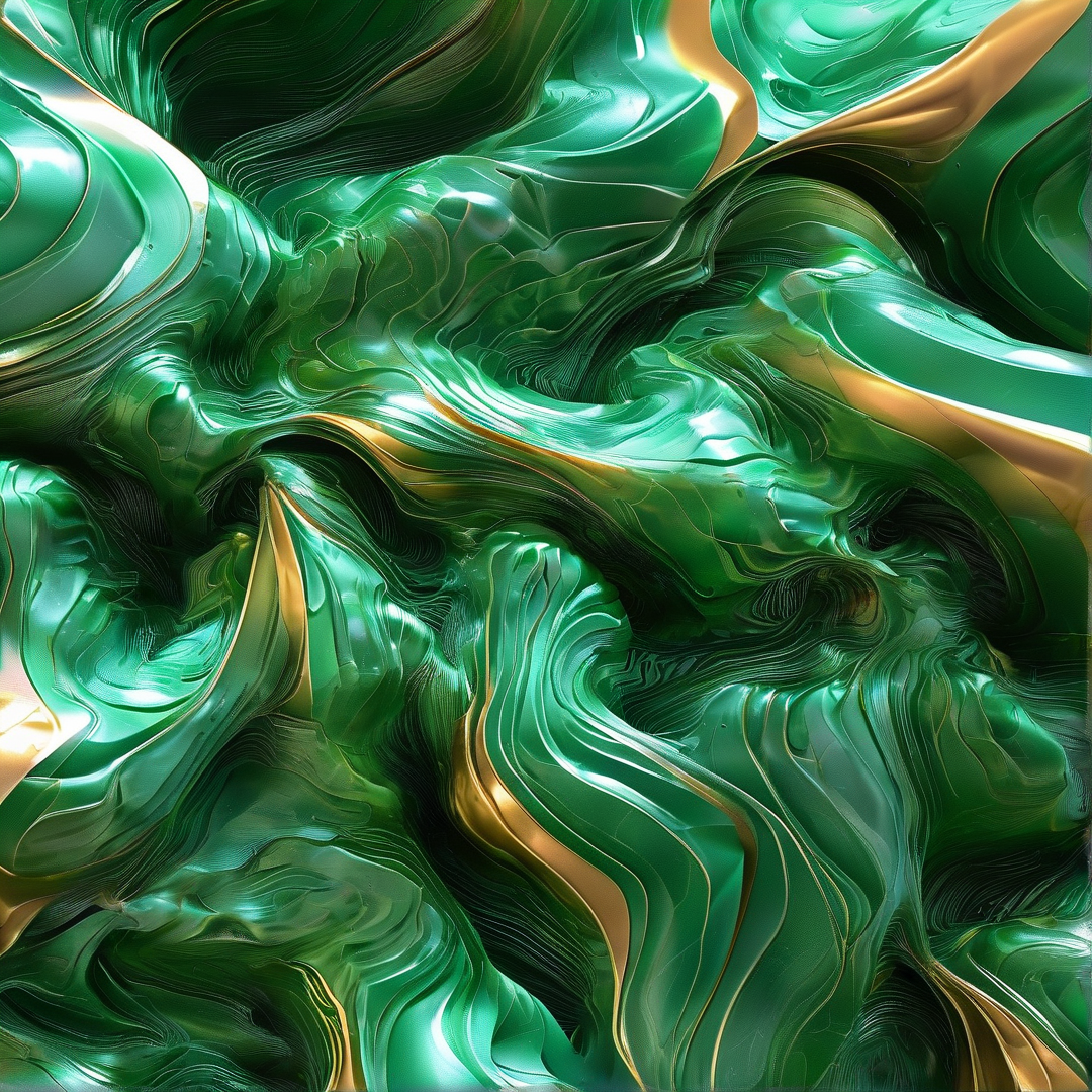Abstract Green Gold Fluid