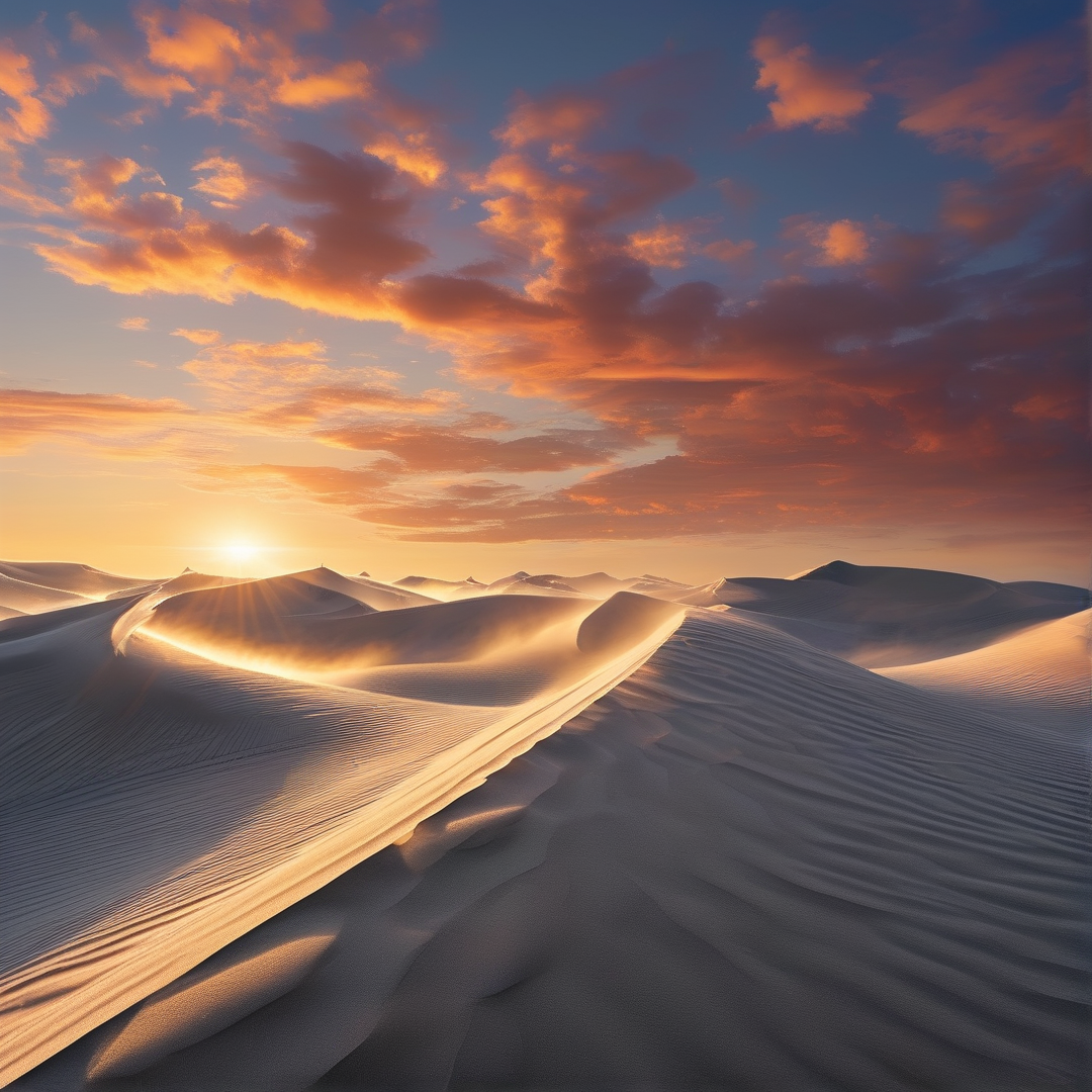 Sunset Over Sand Dunes