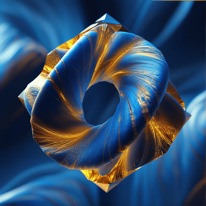 Abstract Blue Gold Torus