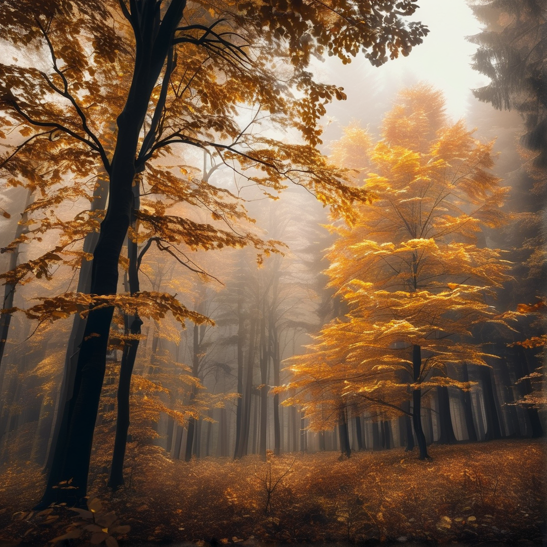Misty Autumn Forest