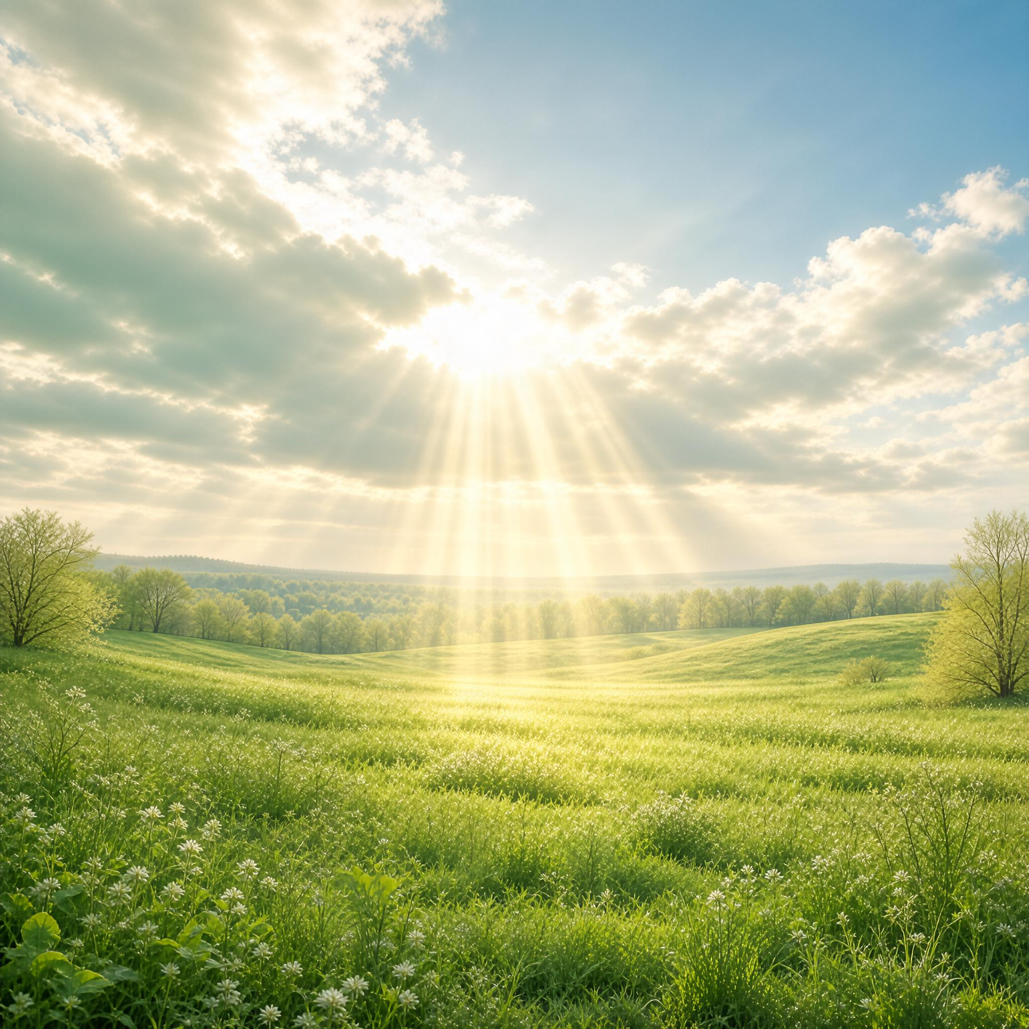 Sunlit Green Meadow