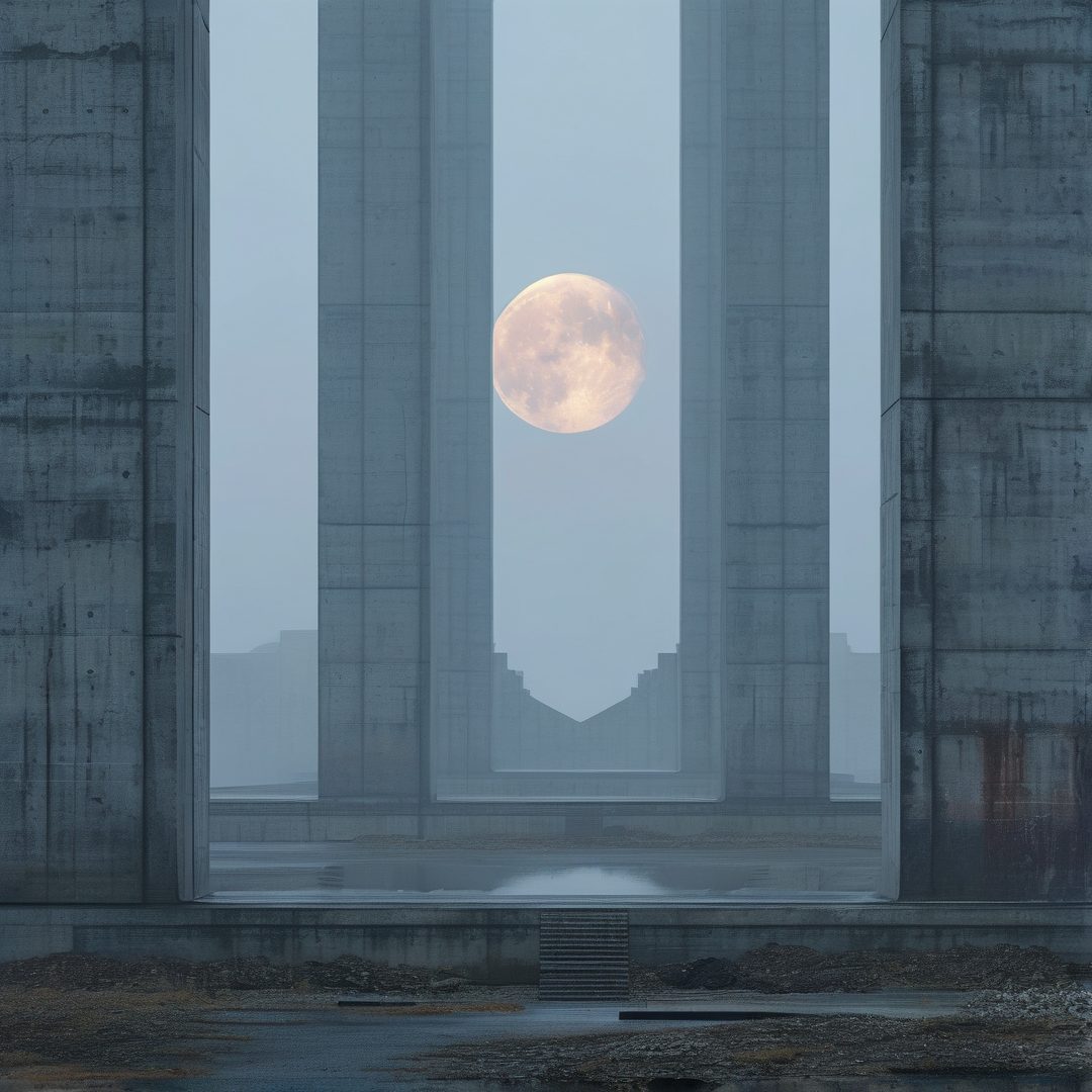 Moon Framed by Concrete