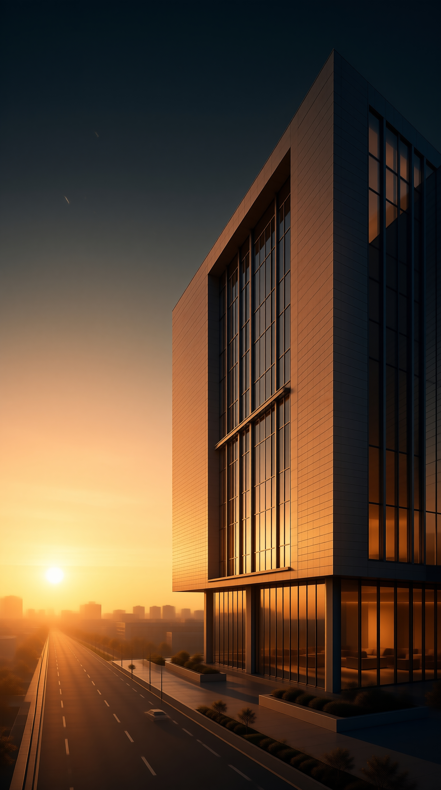 Modern Tower at Golden Hour