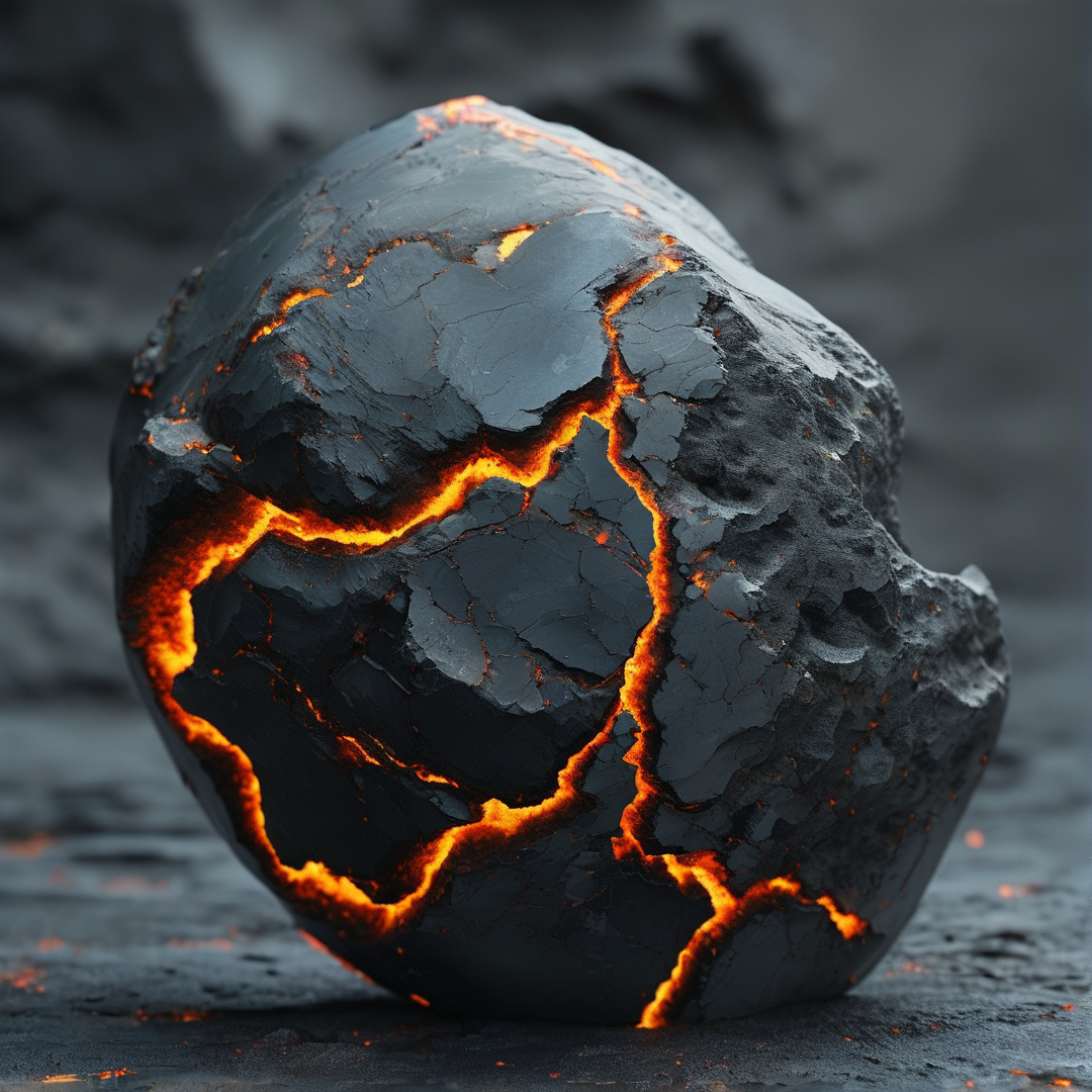 Glowing Meteorite Rock