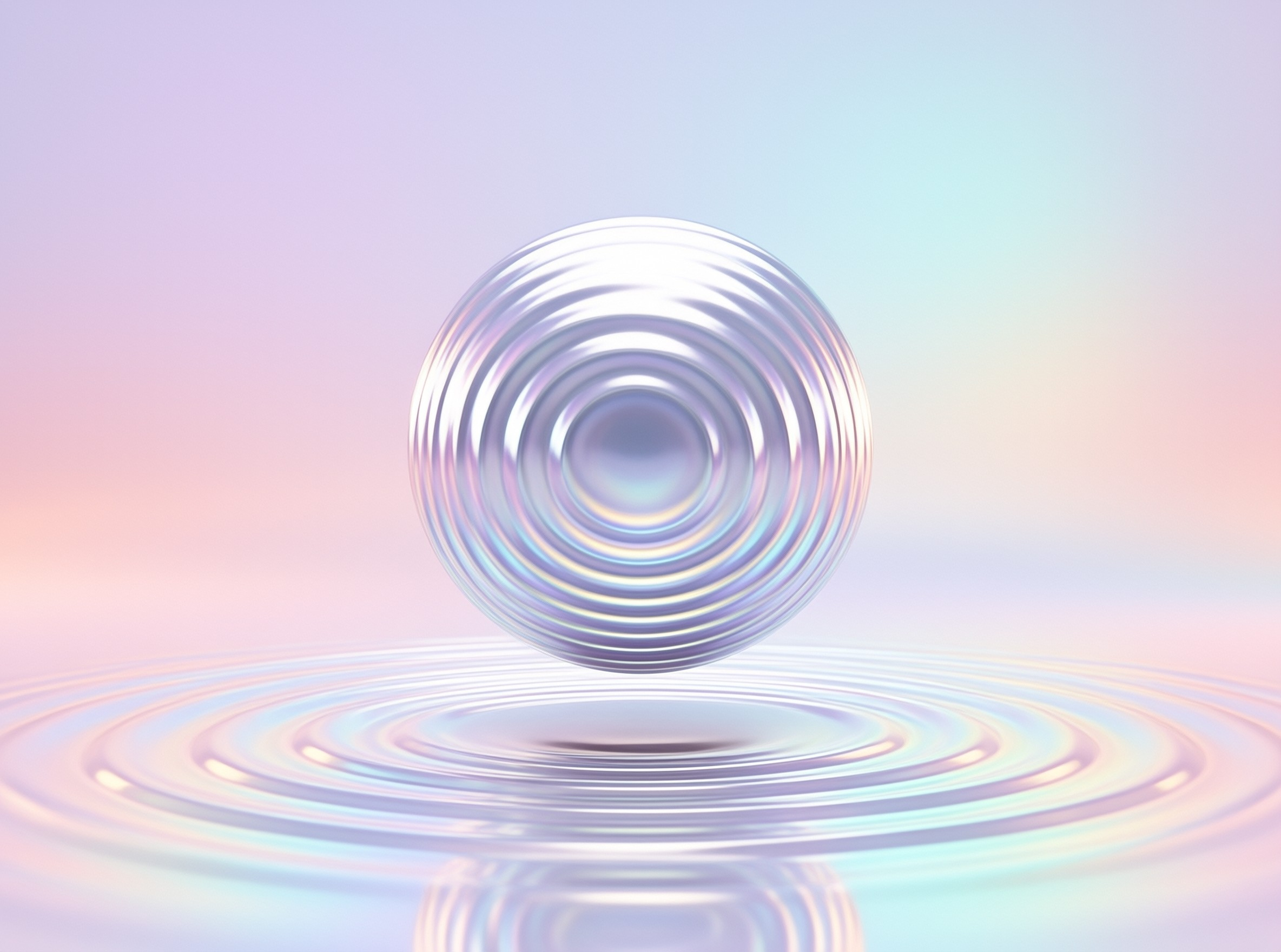 Pastel Iridescent Floating Orb