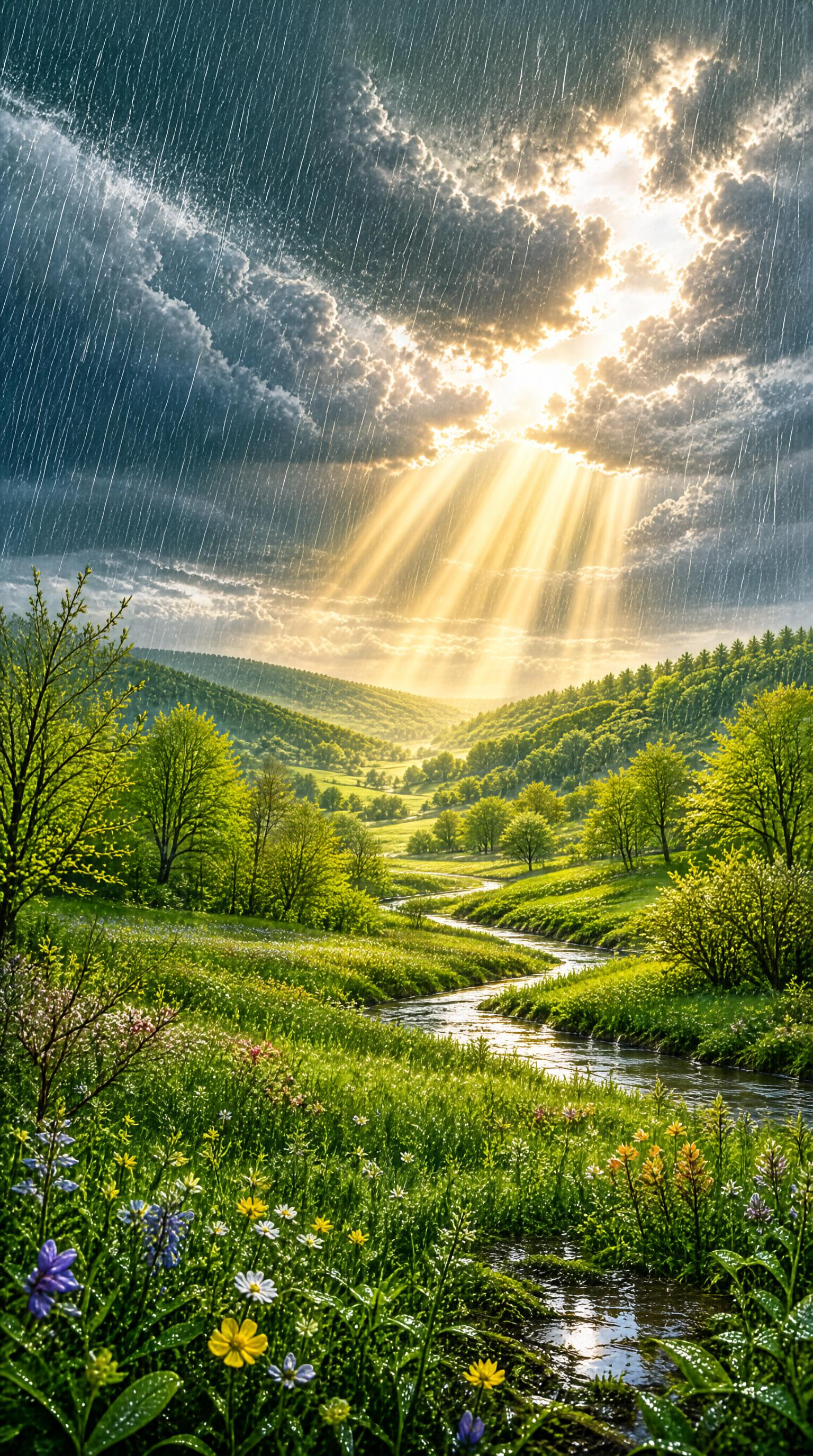 Sunlit Rainy Valley