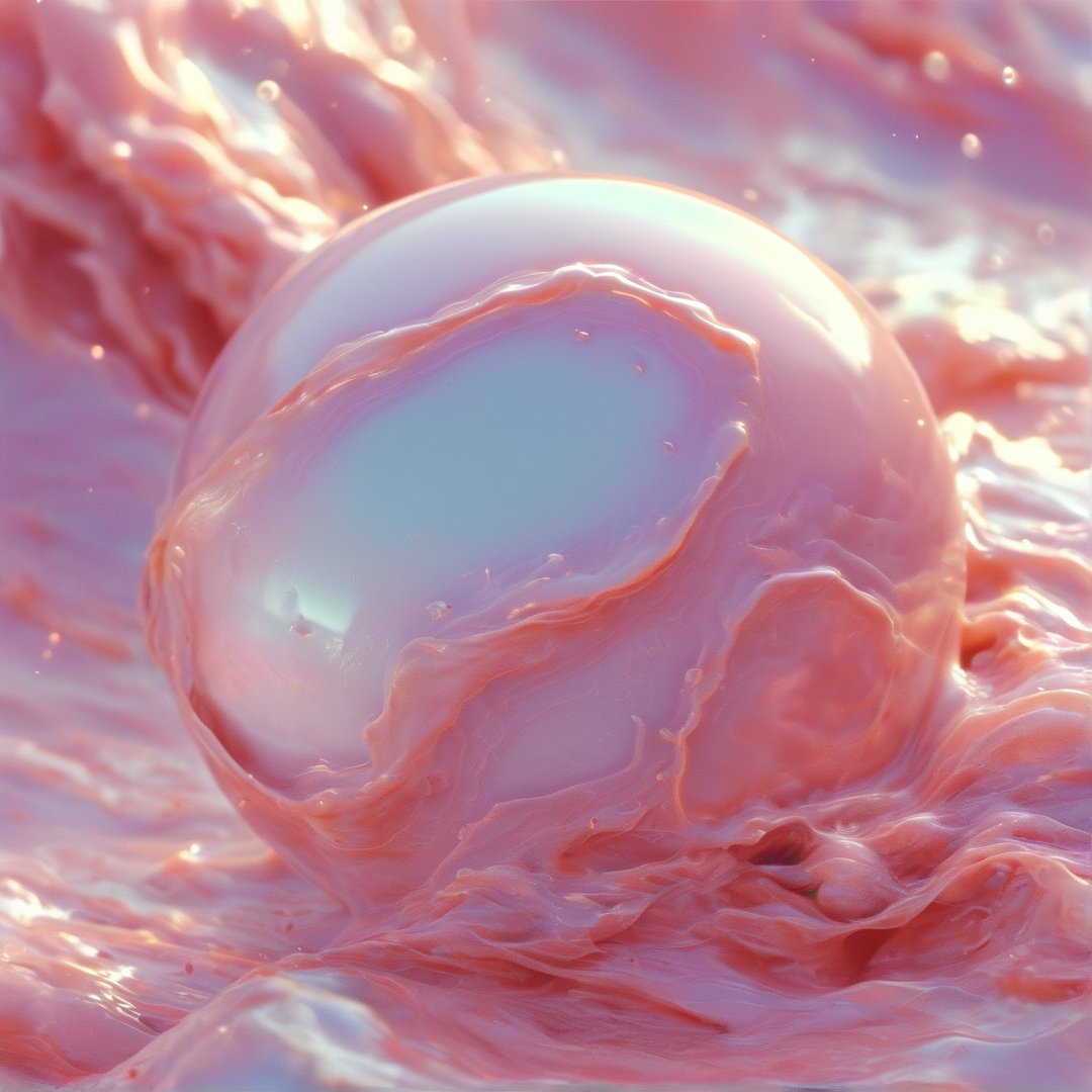 Abstract Pink Liquid Sphere