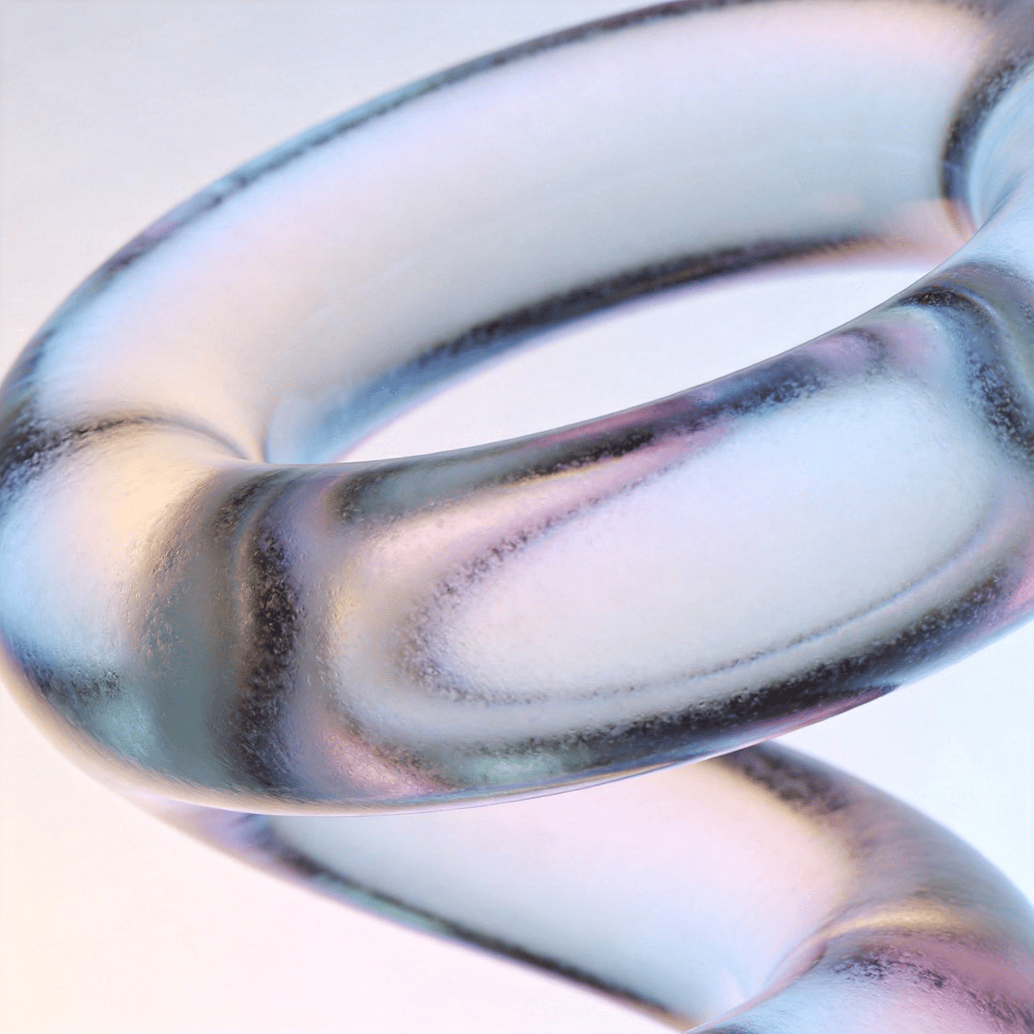Frosted Glass, Pastel Twisted Torus