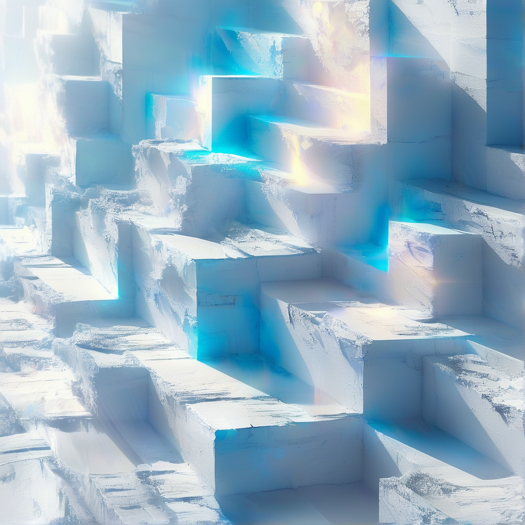 Abstract White Staircase