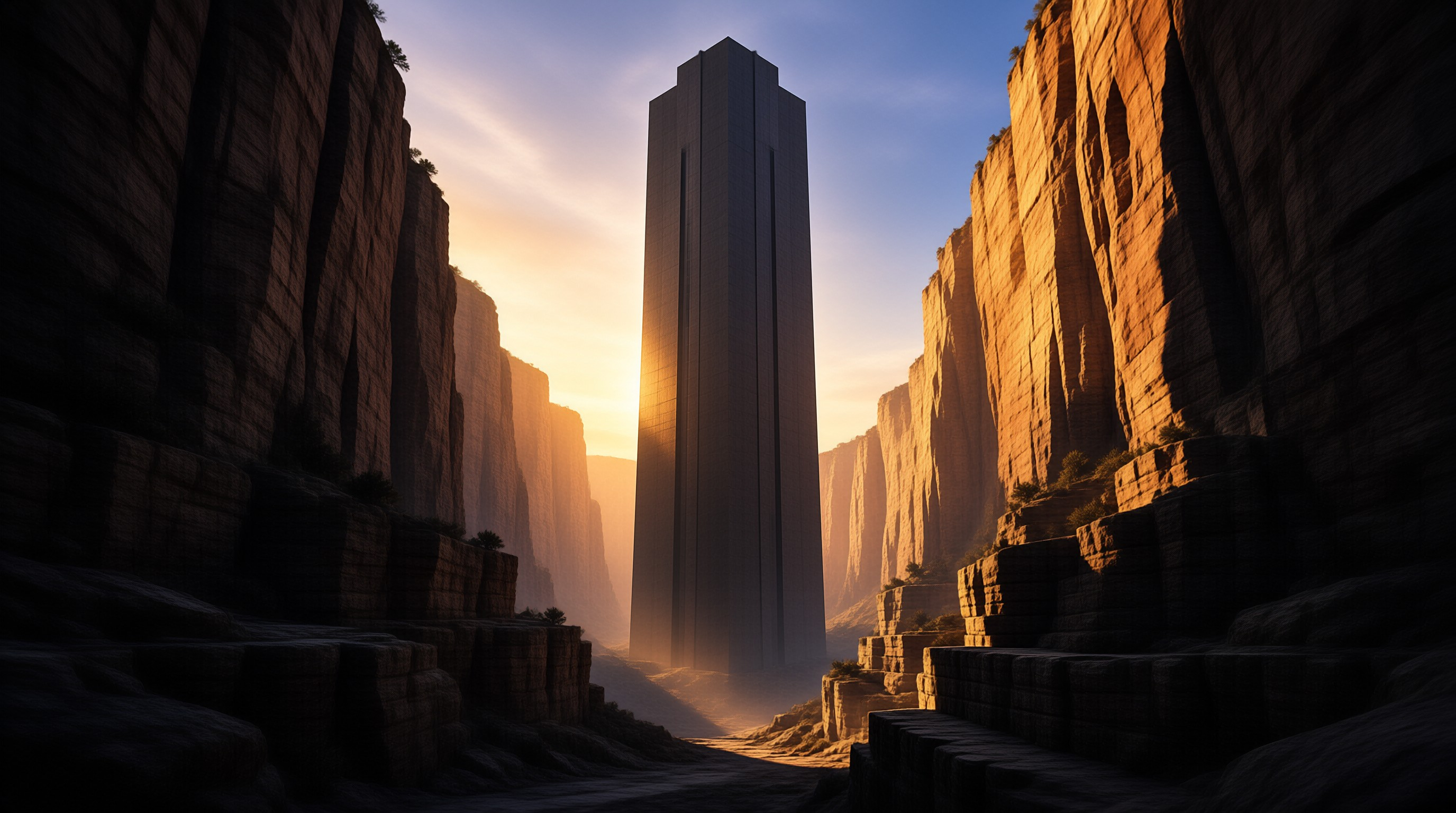 Monolithic Tower in Canyon