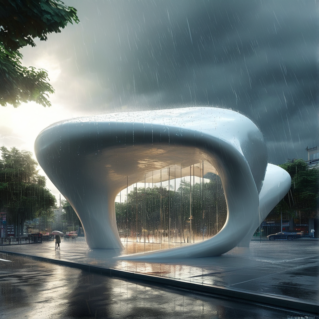 Rainy White Sculpture