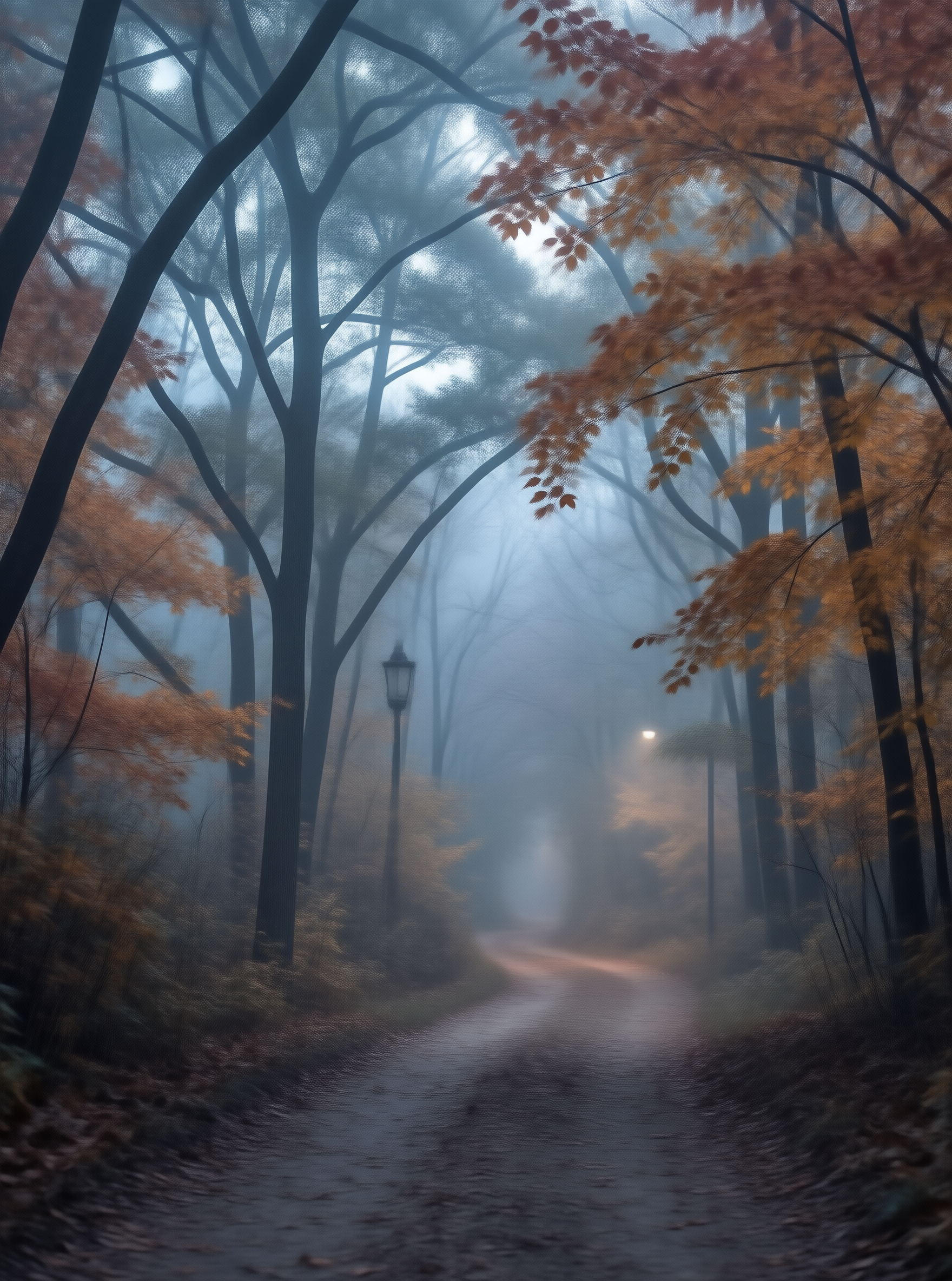 Misty Autumn Forest Path