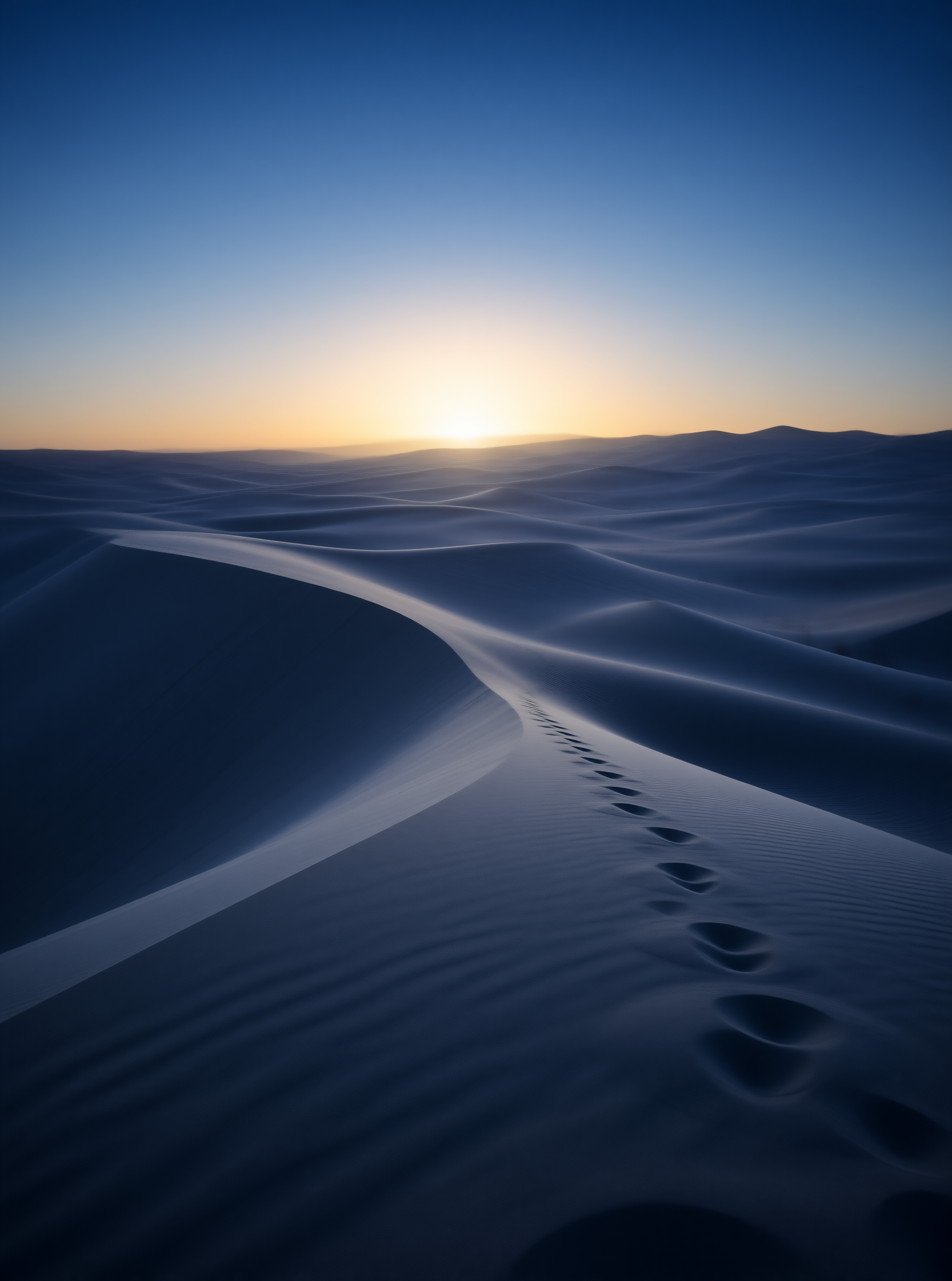 Desert Footprints at Dawn