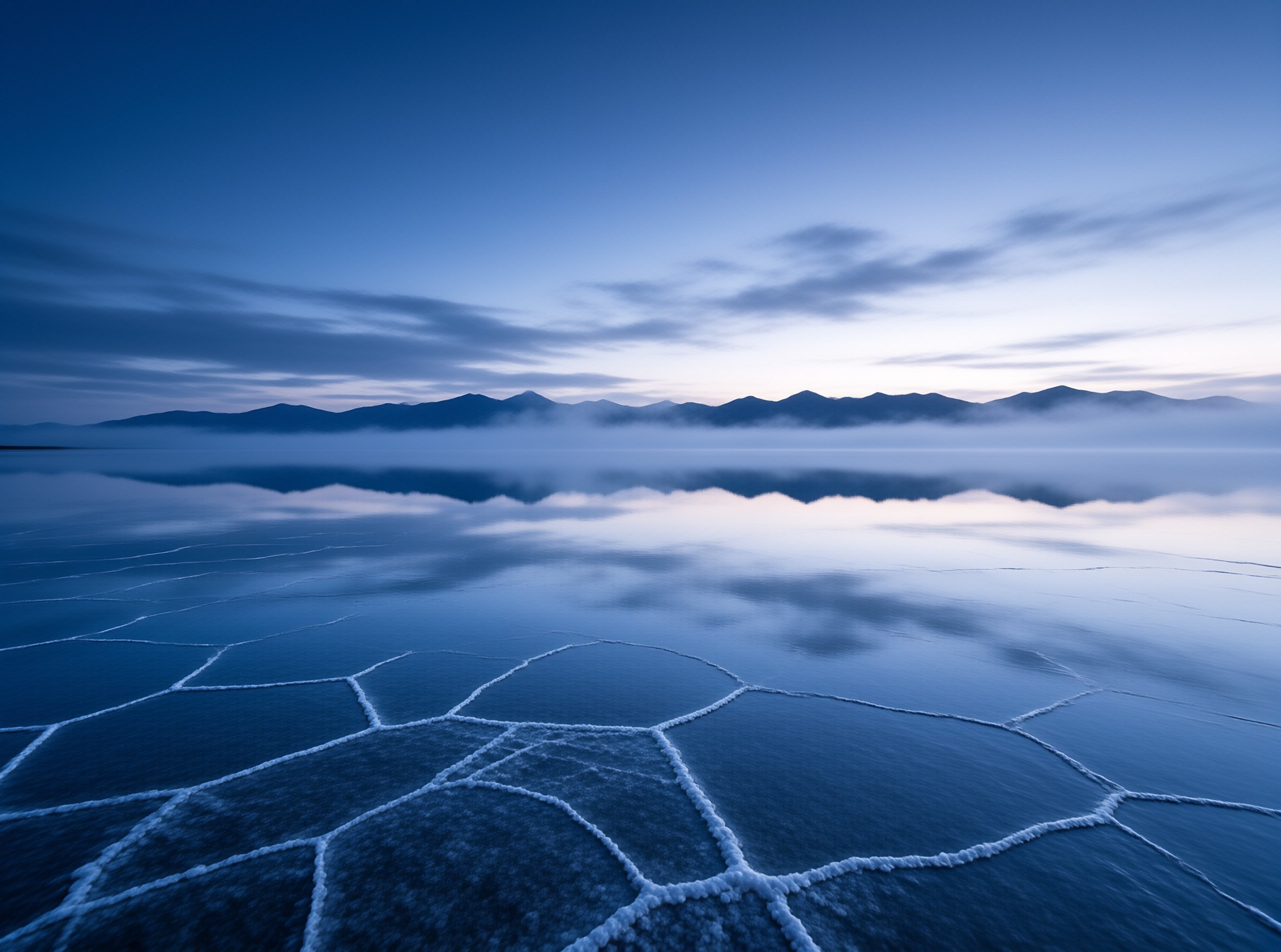 Frozen Lake at Twilight